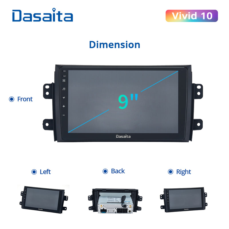 Dasaita Vivid11 Suzuki SX4/Sedici 2006-2010 Car Stereo 9" Carplay Android Auto PX6 4+64G 1280*720 DSP Radio