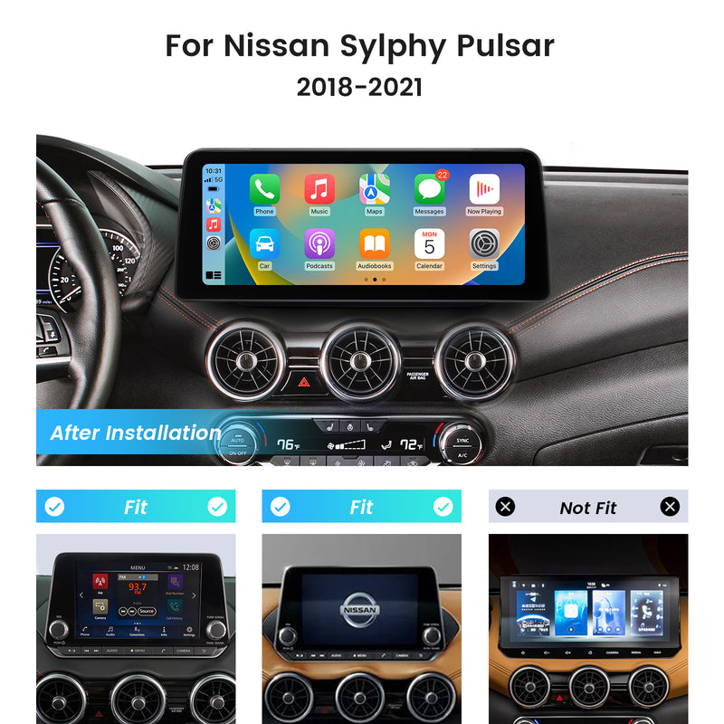 Dasaita Android12 Car Stereo for Nissan Sylphy Pulsar 2018-2021 Wireless Carplay & Android Auto Car Radio| Qualcomm 665 | 12.3" QLED 2K Screen | Wifi+4G LTE |6G+64G|DSP|GPS Navigation Head Unit| Optical Output