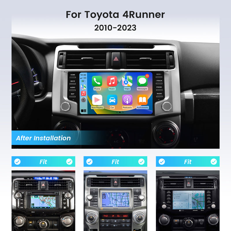 Dasaita Android 12 Car Stereo for Toyota 4Runner 2010-2023 Silver Wireless Carplay & Android Auto Car Radio | Qualcomm 665 | 9" QLED Screen | Wifi+4G LTE | 4G+64G/8G+256G | DSP Head Unit | Optical Output