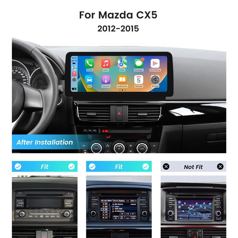 Dasaita Android12 Car Stereo for Mazda CX5 2012-2015 Wireless Carplay & Android Auto Car Radio| Qualcomm 665 | 12.3" 2K QLED Screen | Wifi+4G LTE |6G+64G|DSP|GPS Navigation Head Unit| Optical Output