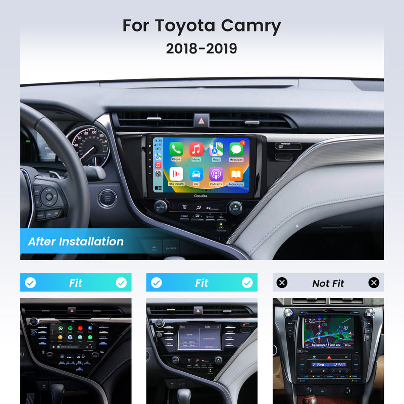 Dasaita Android12 Car Stereo for Toyota Camry 2018 2019 Wireless Carplay & Android Auto Car Radio | Qualcomm 665 | 10.2" QLED Screen | Wifi+4G LTE | 6G+64G | DSP|GPS Navigation Head Unit | Optical Output
