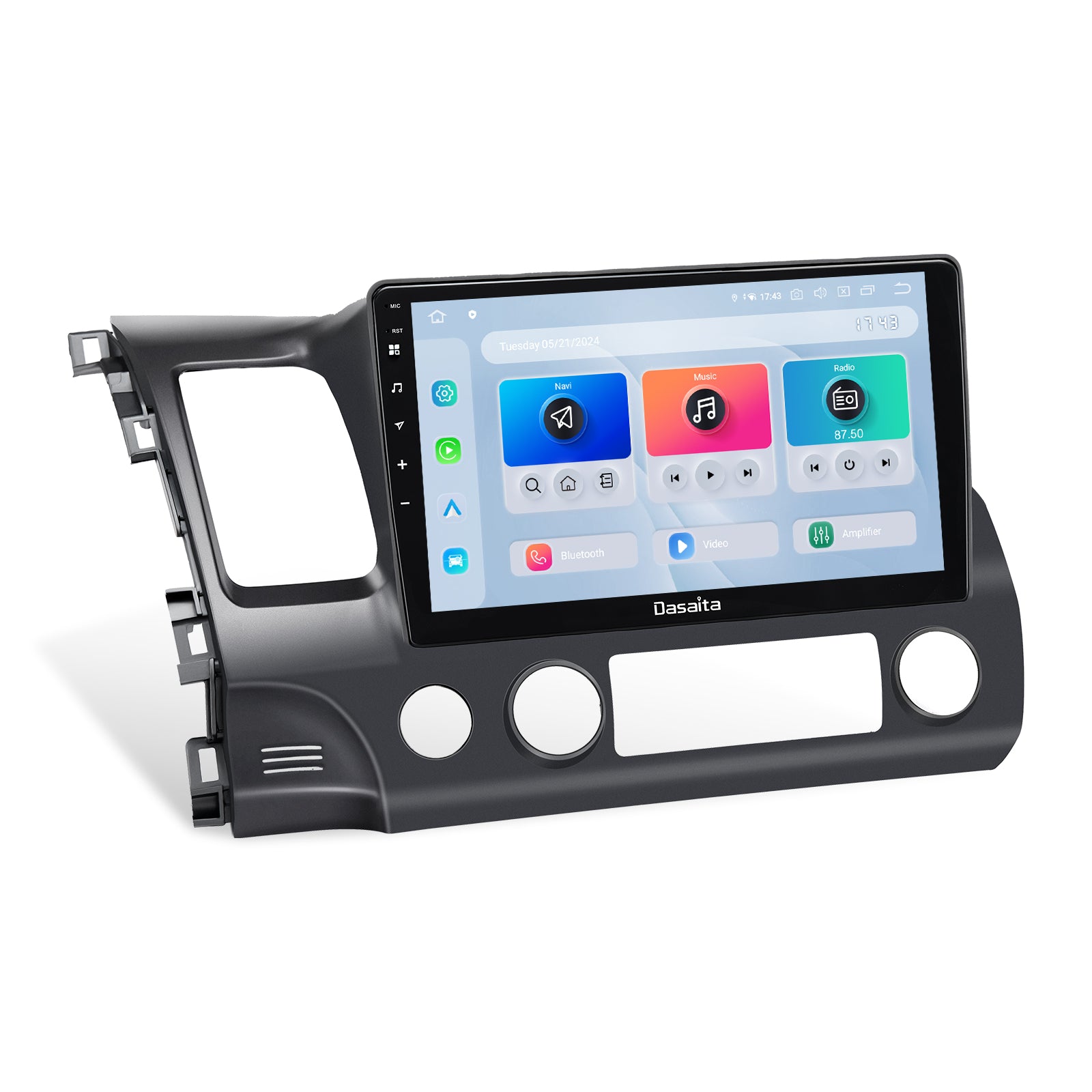 SXAUTO Autoradio Android 14 Per Honda Civic (2006-2012) – 9 Pollici, 2G+32G, Wireless Carplay, DAB Opzionale, Con Telecamera Inclusa - 2