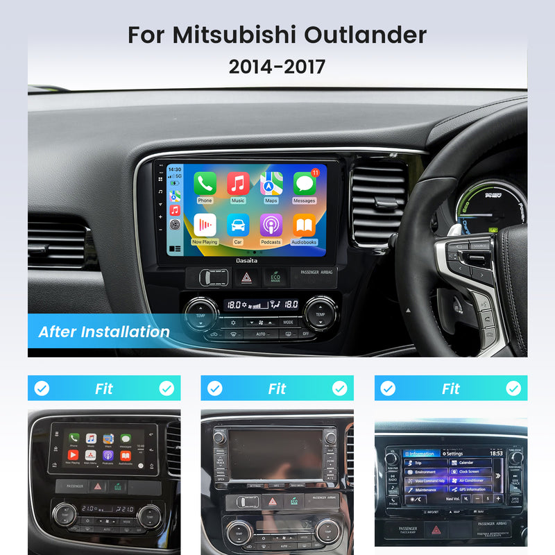Dasaita Android 12 Car Stereo for Mitsubishi Outlander 2014 2015 2016 2017 RHD Wireless Carplay & Android Auto Car Radio | Qualcomm 665 | 9" QLED Screen | Wifi+4G LTE | 6G+64G/8G+256G | DSP Head Unit | Optical Output