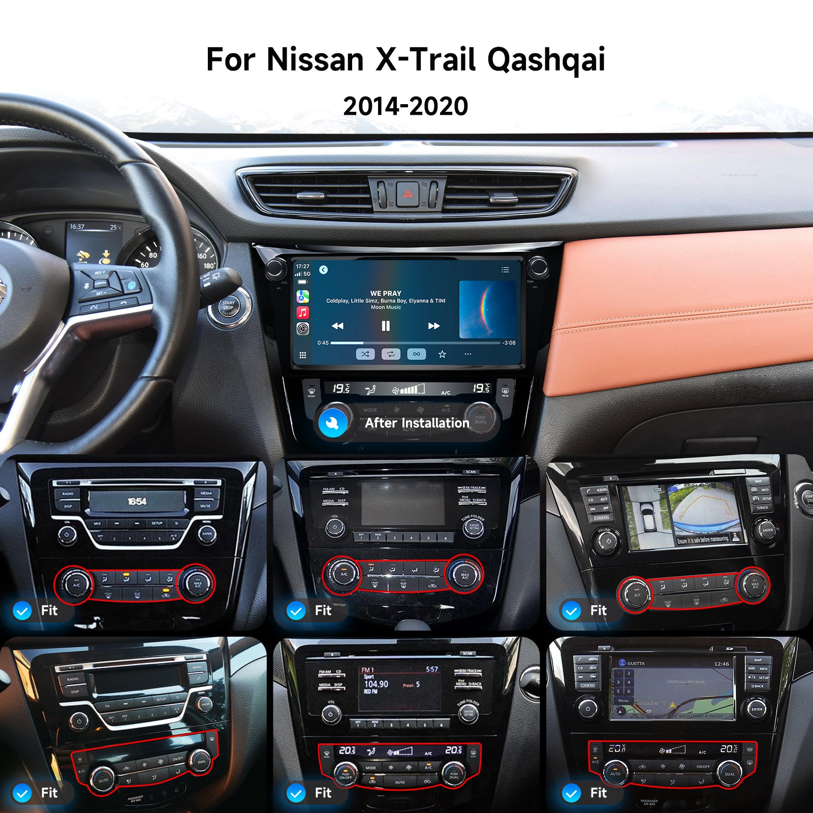 Dasaita Android 13 for Nissan Qashqai X-Trail Rogue Car Stereo | 10.33" QLED | Physical Rotary Knob | Wireless CarPlay & Android Auto | GPS Navigation | 2014-2020