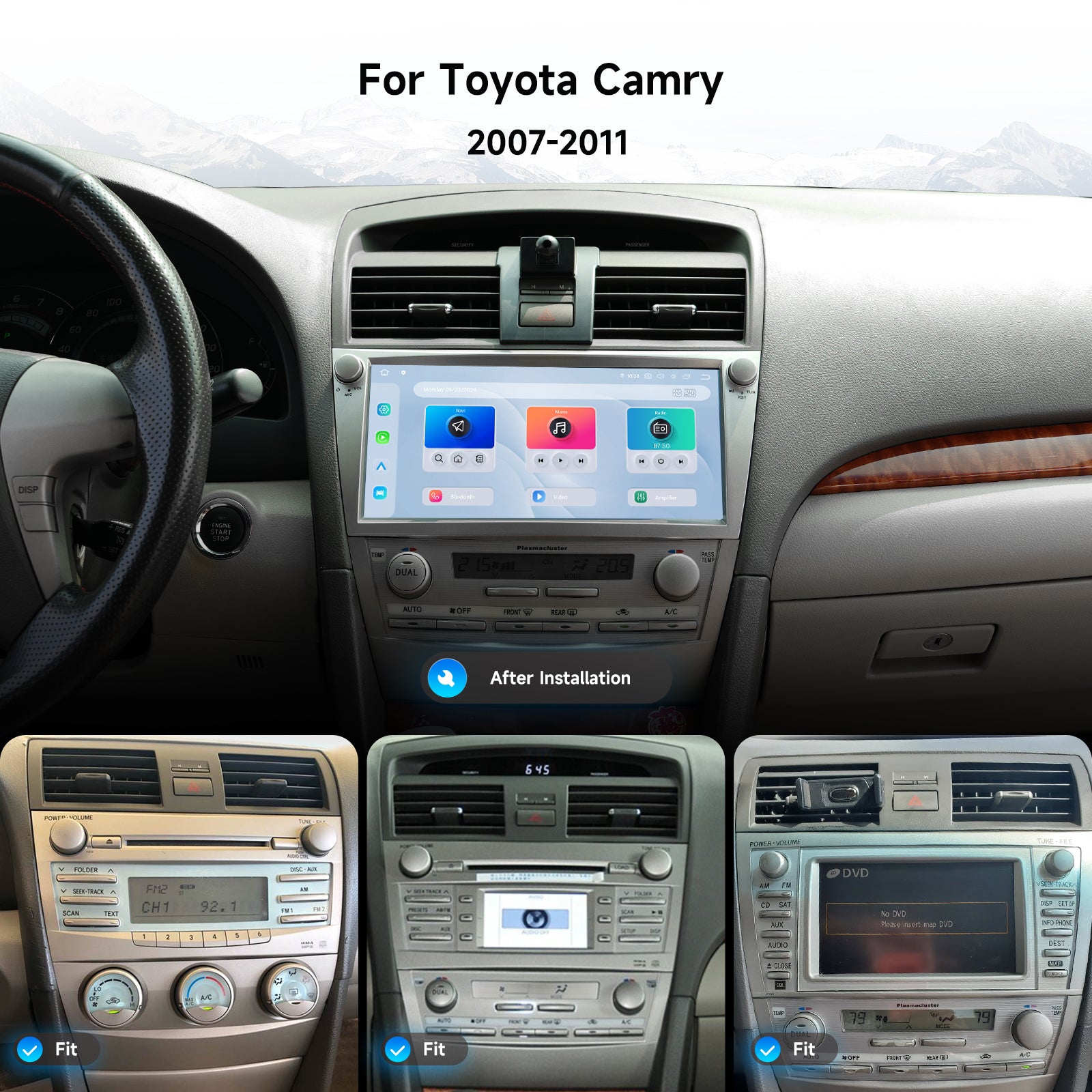 Dasaita Android 13 Car Stereo for Toyota Camry 2007-2011 | 10.33" QLED Touchscreen with Physical Buttons | Wireless CarPlay & Android Auto | Plug & Play GPS Radio Upgrade