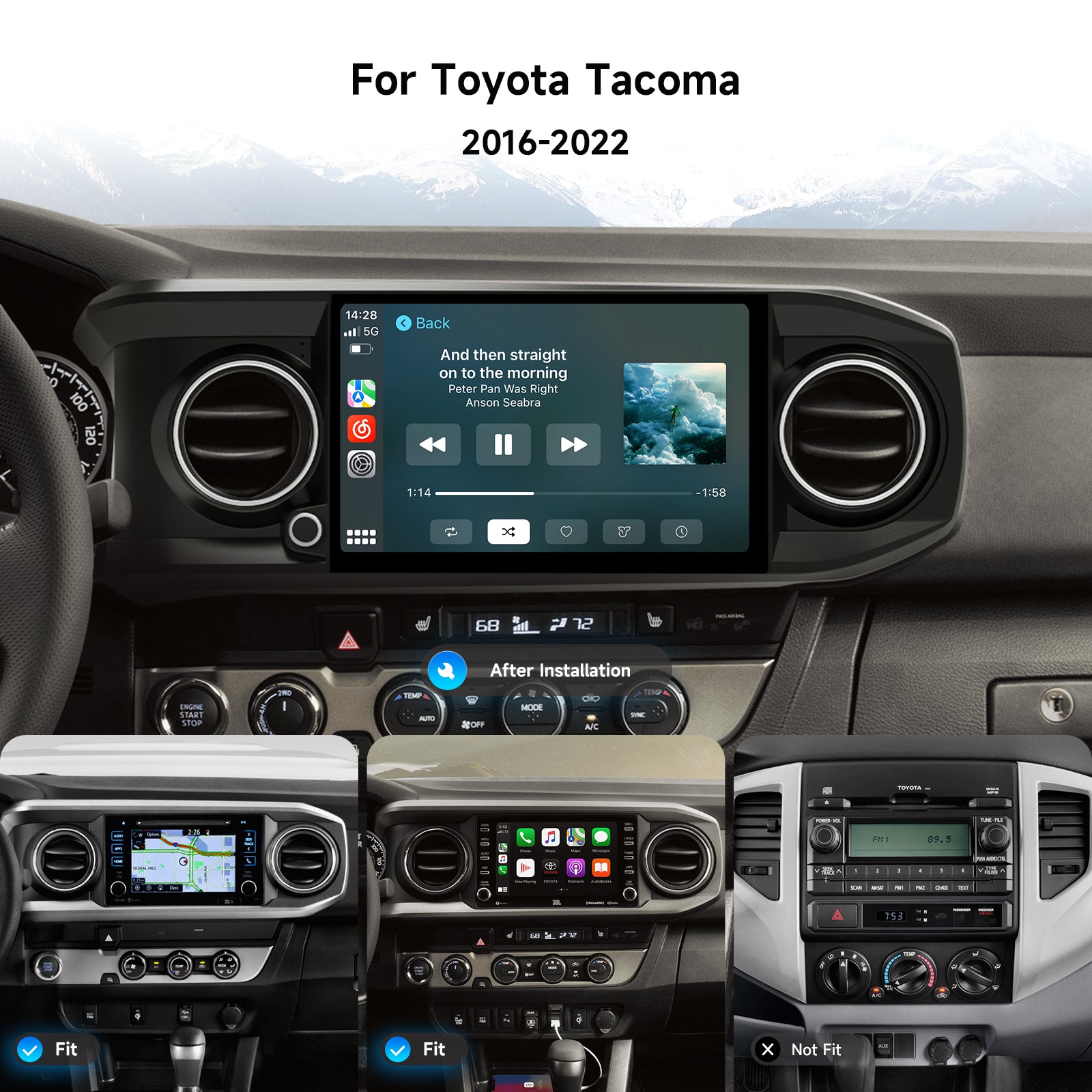 Dasaita Android 13 Car Stereo for Toyota Tacoma 2016-2022 Wireless Carplay & Android Auto Car Radio|Qualcomm 665|11.6"QLED Screen|Wifi+4G LTE|8+256G|DTS Head Unit|Optical Output