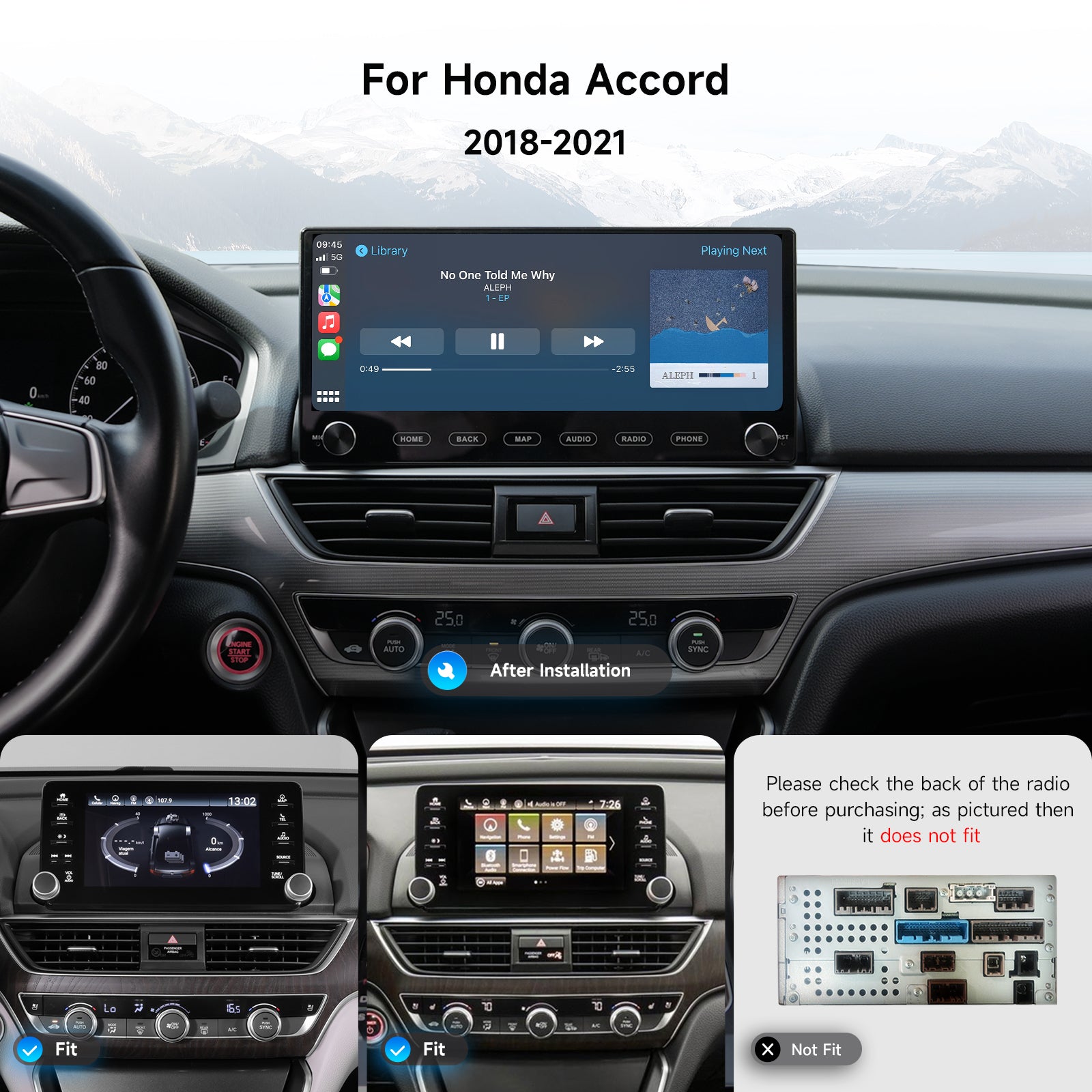 Dasaita Android 13 Car Stereo for Honda Accord 10th Gen 2018 2019 2020 2021 | Wireless CarPlay & Android Auto | Knob Volume Control | Plug and Play | Steering Wheel Control | Multi-View Backup Camera | Qualcomm 665 | 12.3" 2K QLED | 6G+64G | DTS | 4G LTE