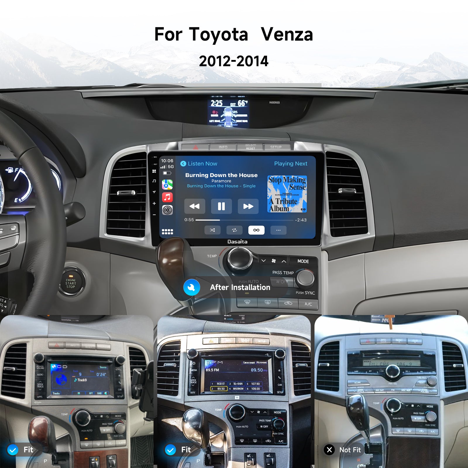 Dasaita Android 13 Car Stereo for Toyota Venza 2008-2016 Wireless Carplay & Android Auto Car Radio | Qualcomm 665 | 9" QLED Screen | Wifi+4G LTE | 6G+64G | DTS Head Unit | Optical Output