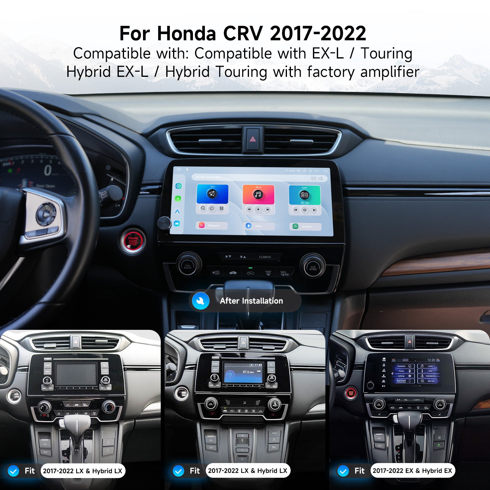 Dasaita 10.33" QLED Car Stereo for Honda CR-V 2017–2022 | Snapdragon 665 Android 13 Head Unit | 8GB+256GB | Wireless CarPlay & Android Auto | 4G LTE GPS | Plug & Play OEM Fit with Volume Knob