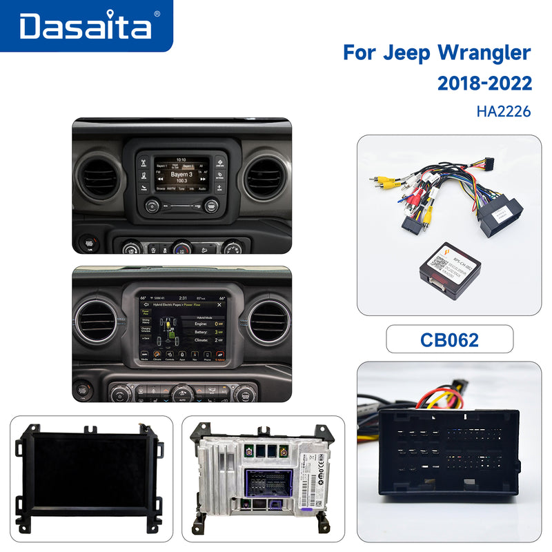 Dasaita Android12 Car Stereo for Jeep Wrangler JL/Gladiator JT 2018-2022 Wireless Carplay & Android Auto Car Radio | Qualcomm 665 | 10.2" QLED Screen | Wifi+4G LTE | 8G+256G | DSP|GPS Navigation Head Unit | Optical Output
