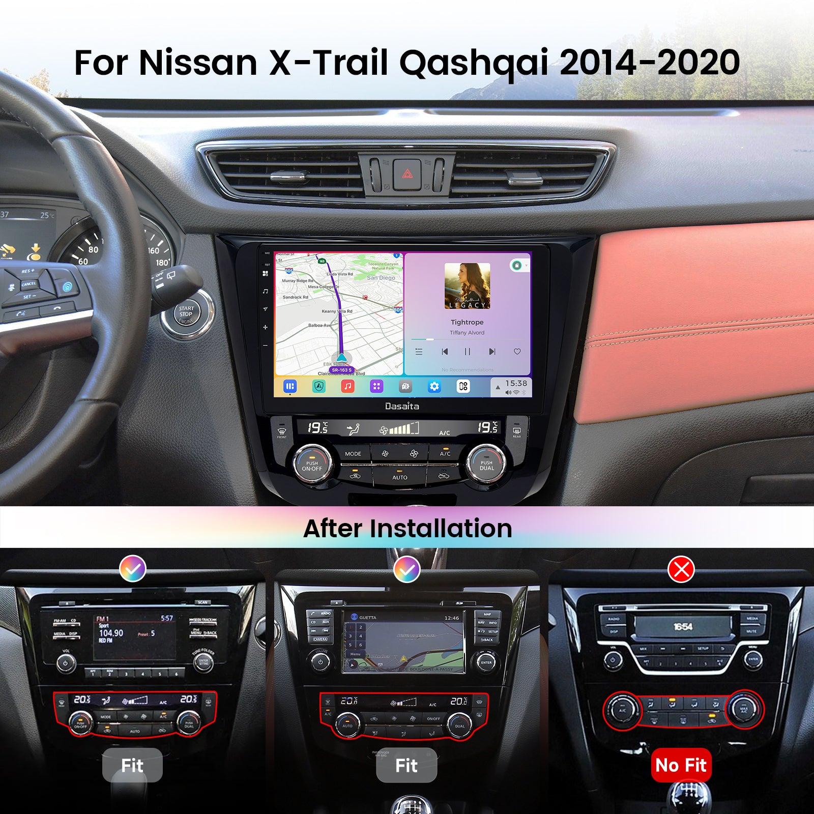 Dasaita Vivid13 Car Stereo for Nissan X-Trail Qashqai Rogue 2014-2020 Wireless Carplay & Android Auto Car Radio | Qualcomm 665 | 10.2" QLED Screen | Wifi+4G LTE | 8G+256G|SWC|GPS Navigation Head unit|DTS| Optical Output