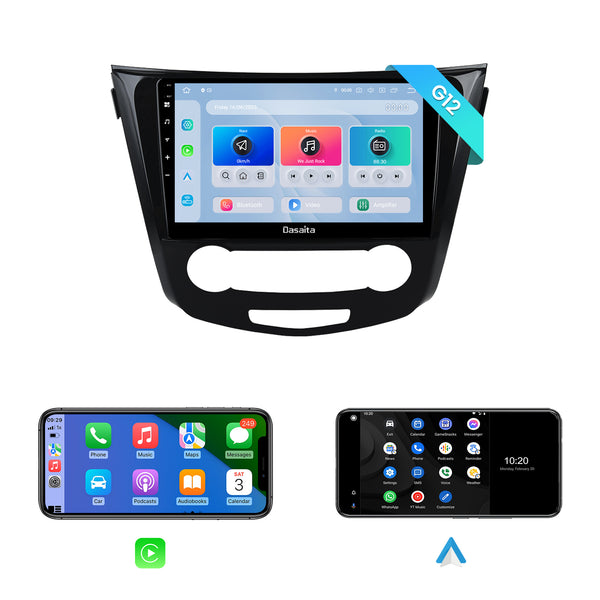 Dasaita Android 12 Car Stereo for Nissan Qashqai Rogue 2014-2020 Manual AC Wireless Carplay & Android Auto Car Radio | Qualcomm 665 | 10.2" QLED Screen | Wifi+4G LTE | 6G+64G| Build in DAB Module|DSP Head Unit | Optical Output