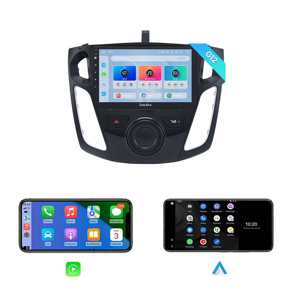Dasaita Android12 Car Stereo for Ford Focus 2012-2018 Wireless Carplay & Android Auto Car Radio| Qualcomm 665 | 9" QLED Screen | Wifi+4G LTE |6G+64G|DSP|GPS Navigation Head Unit| Optical Output