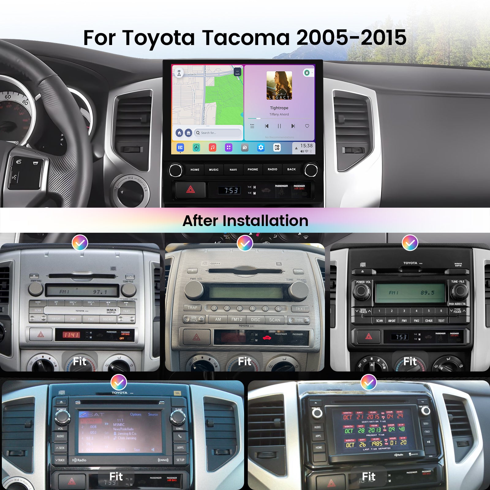 Dasaita Vivid13 Car Stereo for Toyota Tacoma 2005-2015 Wireless Carplay & Android Auto Car Radio | Qualcomm 665 | 10.2" QLED Screen | Wifi+4G LTE | 8G+256G | DTS|GPS Navigation Head Unit | Optical Output