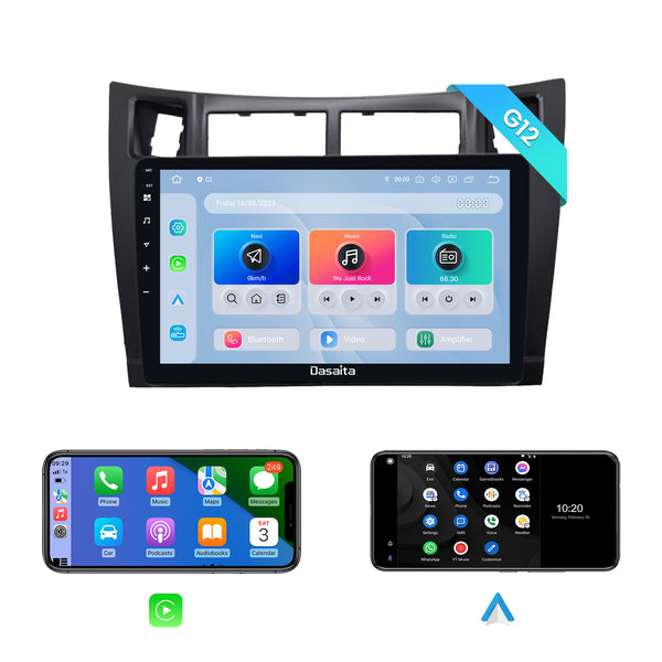 Dasaita Android12 Car Stereo for Toyota Yaris 2008-2011 Wireless Carplay & Android Auto Car Radio| Qualcomm 665 | 9" QLED Screen | Wifi+4G LTE |6G+64G|DSP|GPS Navigation Head Unit| Optical Output