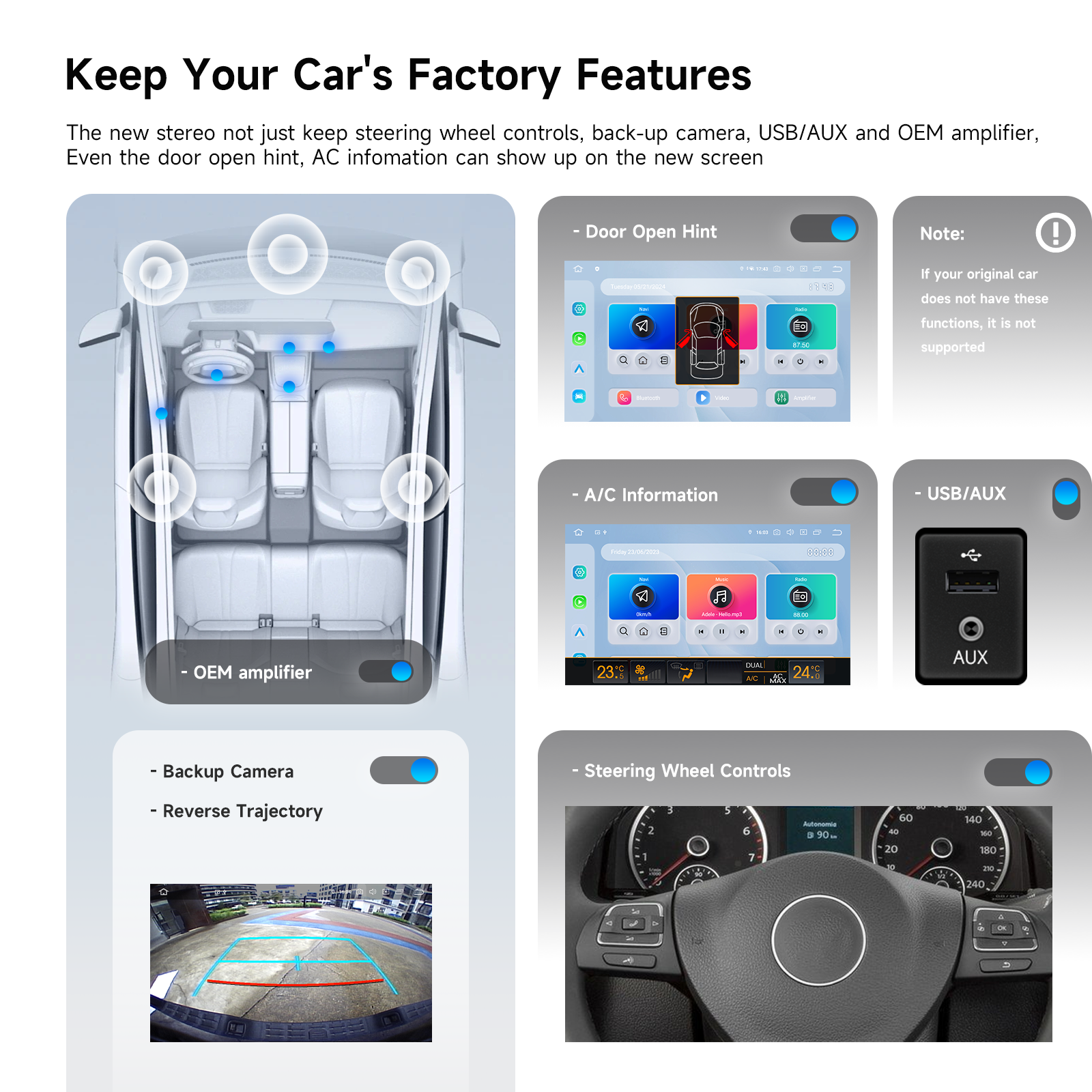 Dasaita Android 13 Car Stereo for VW Volkswagen Jetta Beetle Tiguan Touran Seat Golf Passat EOS | 9" QLED Double Din Touchscreen | Wireless CarPlay & Android Auto | GPS Navigation | WiFi 4G LTE | DTS Sound