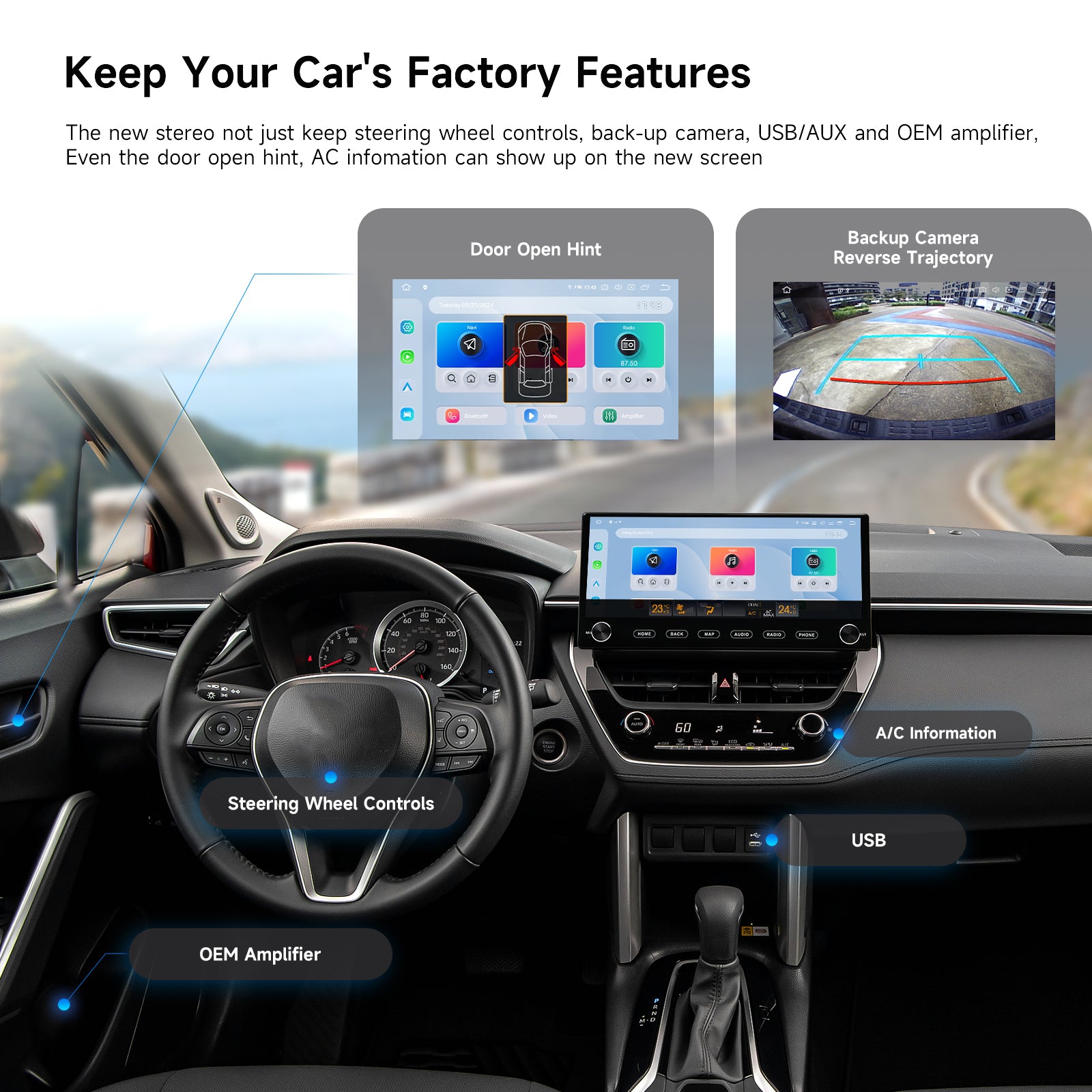 Dasaita Android13 Car Stereo for Toyota Corolla 2019-2022 Wireless Carplay & Android Auto Car Radio | Qualcomm 665 | 12.3" QLED Screen | Wifi+4G LTE | 8G+256G | DTS|GPS Navigation Head Unit | Optical Output