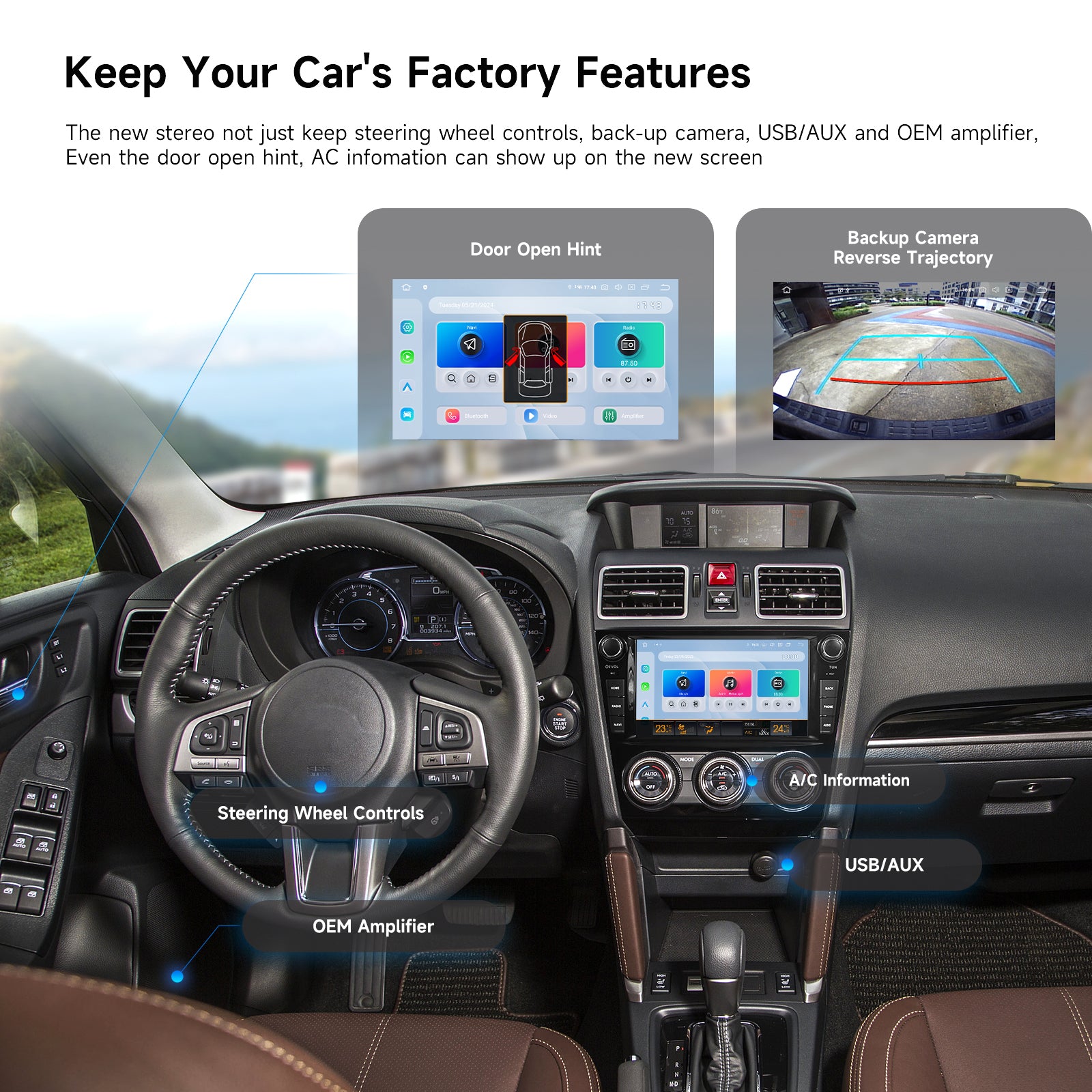 Dasaita Android 13 Car Stereo for 2015-2018 Subaru Forester 4 & 2016-2021 Subaru WRX Wireless Carplay & Android Auto Car Radio | Qualcomm 665 | 9"/8" QLED Screen | Wifi+4G LTE | 6G+64G | DTS Head Unit | Optical Output