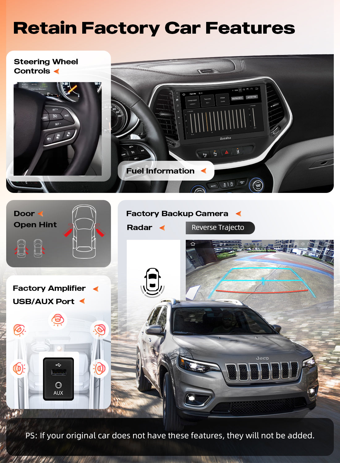 Dasaita Android13 Car Stereo for Jeep Cherokee 2013-2019 Wireless Carplay & Android Auto Car Radio| Qualcomm 665 | 10.2" QLED Screen | Wifi+4G LTE |6G+64G|DTS|GPS Navigation Head Unit| Optical Output