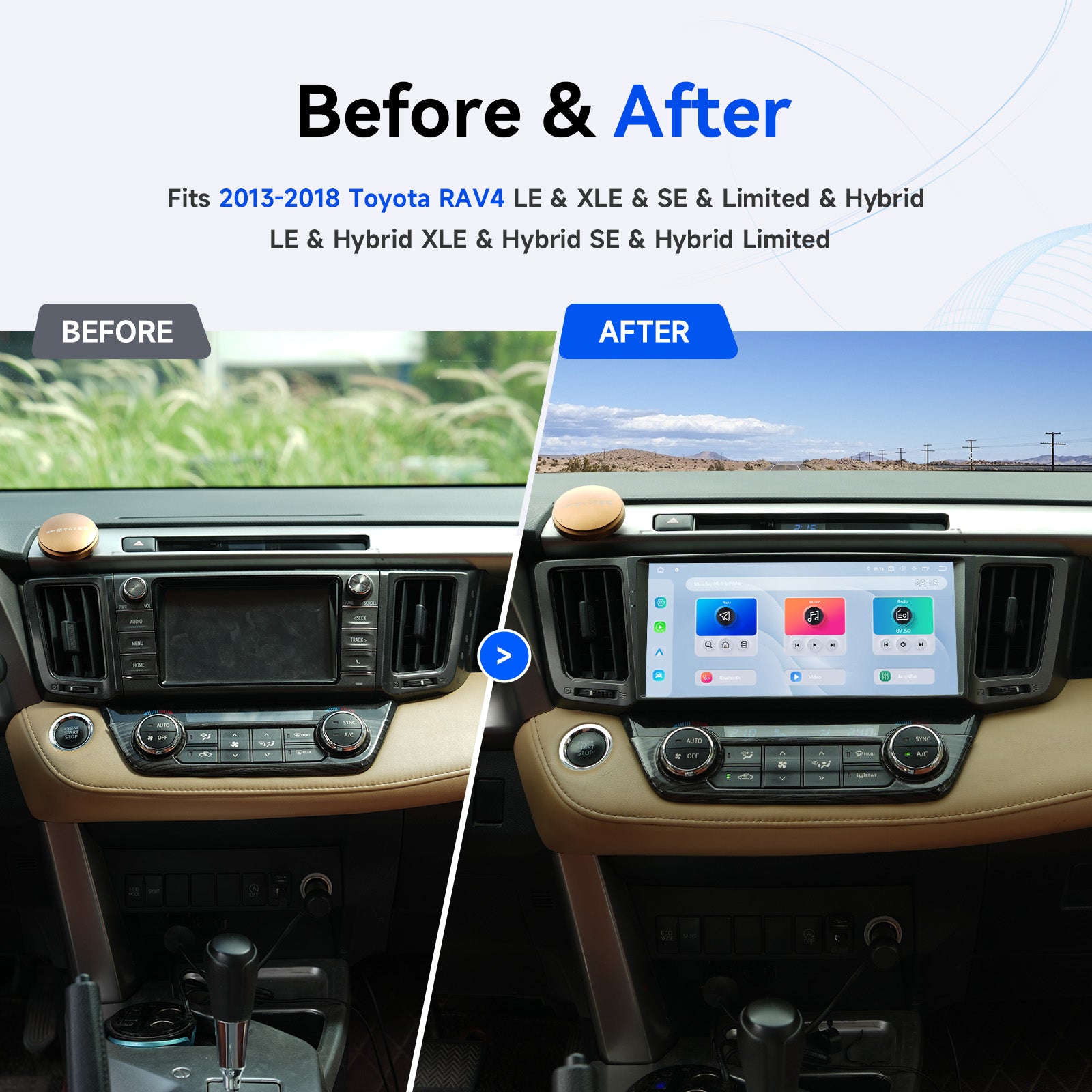 Dasaita G13 car stereo front view with QLED display showing Android 13 home screen