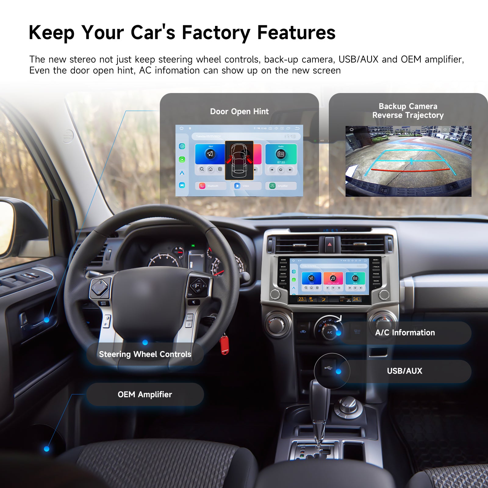 Dasaita Android13 Car Stereo for Toyota 4Runner 2010-2023 | Wireless CarPlay & Android Auto | 9'' QLED Screen