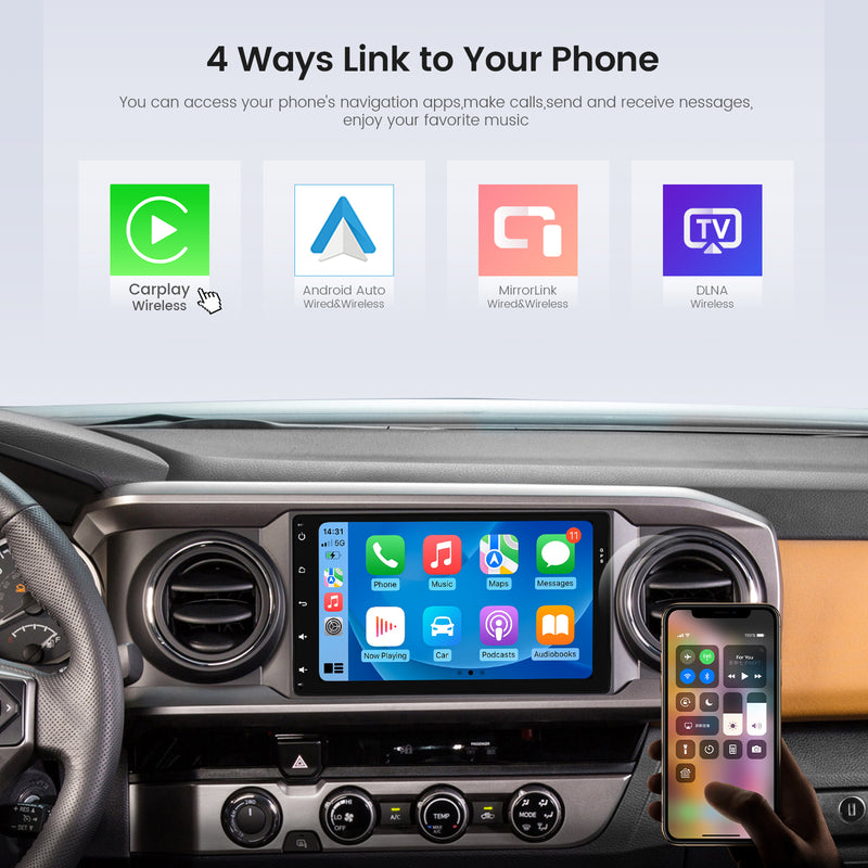 Dasaita Android12 Car Stereo for Toyota Corolla Sienna Tacoma Auris Prius Mirai universal 2014-2022 Wireless Carplay & Android Auto Car Radio | Qualcomm 665 | 9" QLED Screen | Wifi+4G LTE | 6G+64G/8G+256G | DSP|GPS Navigation Head Unit | Optical Output