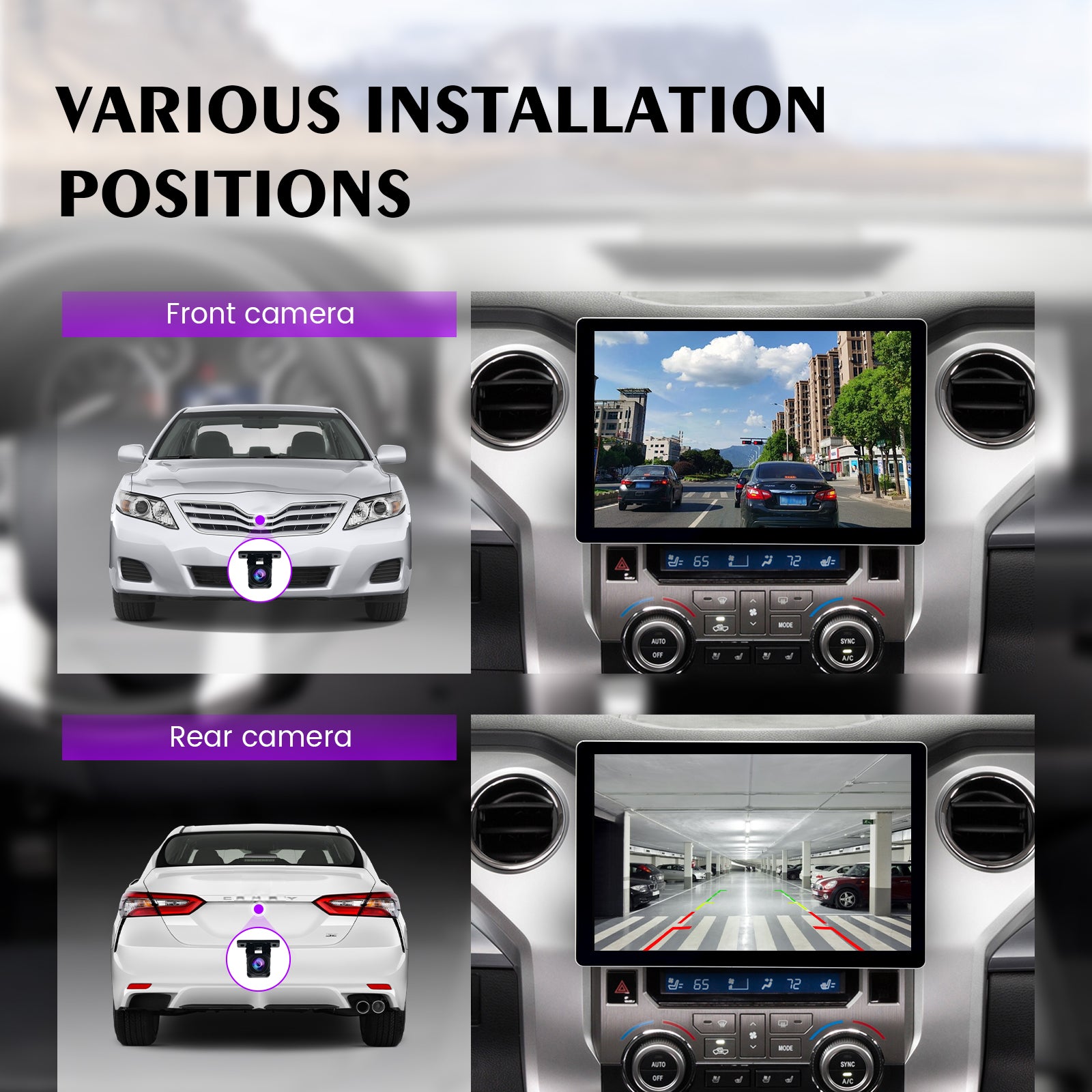 Dasaita Backup/Front View Camera 170° Super Wide Angle and Fisheye Correction 1080P Clear Night Vision Rear View Camera IP68K Waterproof Universal Reverse Camera for Car,SUV,Truck Pickup,Camper,Van AHD Camera