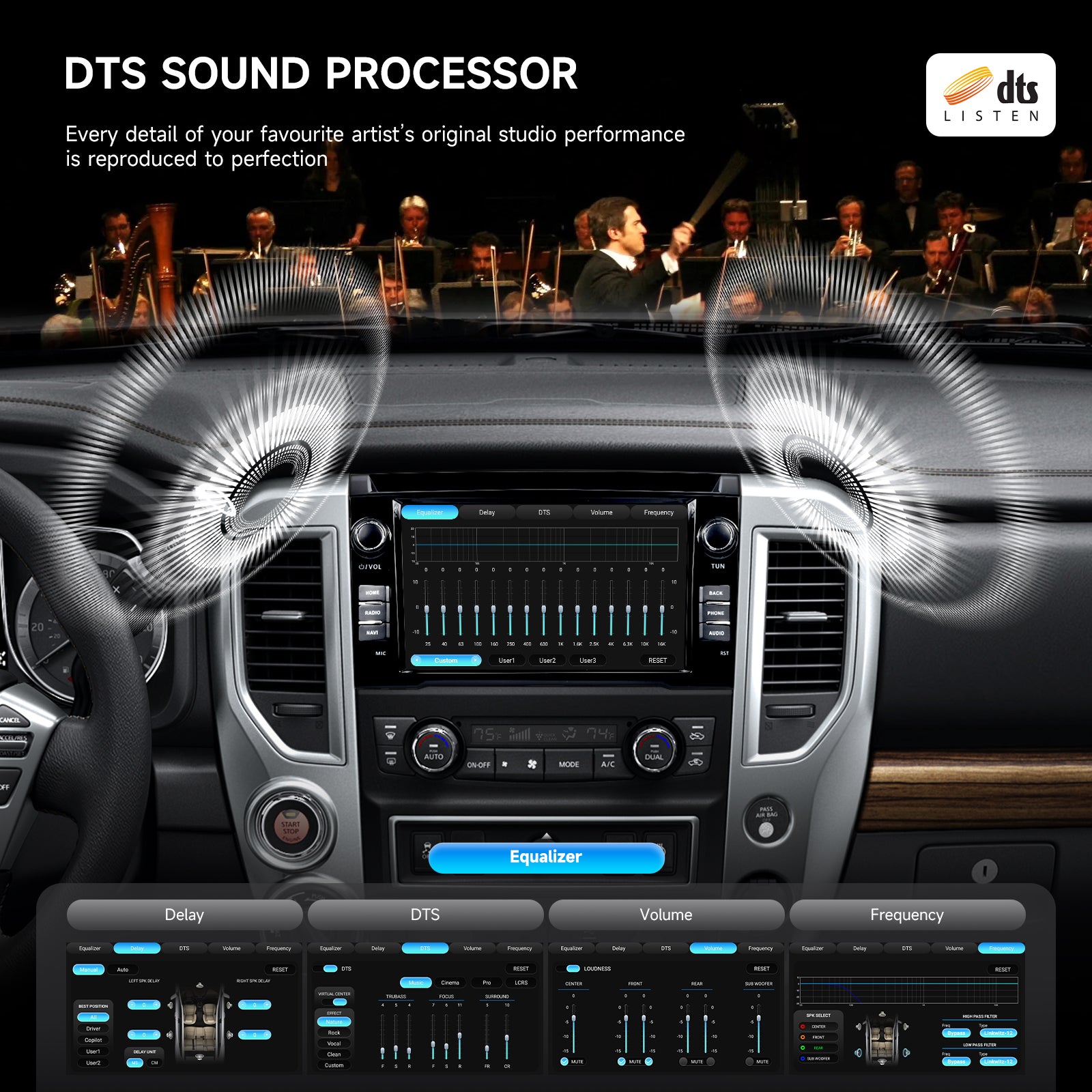 Dasaita Android13 Car Stereo for Nissan Titan 2016-2020 Wireless Carplay & Android Auto Car Radio|Qualcomm 665|9" QLED Screen|Wifi+4G LTE|8G+256G|GPS Navigation Head unit|DTS|Optical Output