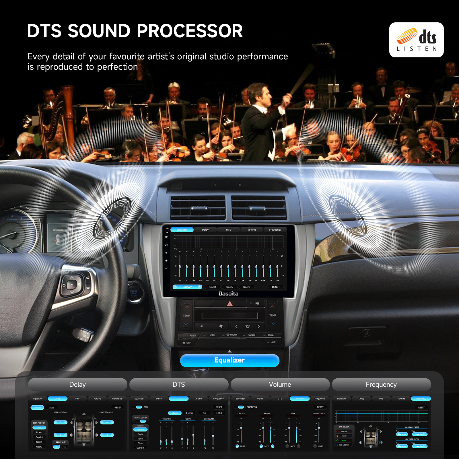 Dasaita Android13 Car Stereo for Toyota Camry 2015-2017 Wireless Carplay & Android Auto Car Radio | Qualcomm 665 | 10.2" QLED Screen | Wifi+4G LTE | 6G+64G| DTS|GPS Navigation Head Unit | Optical Output