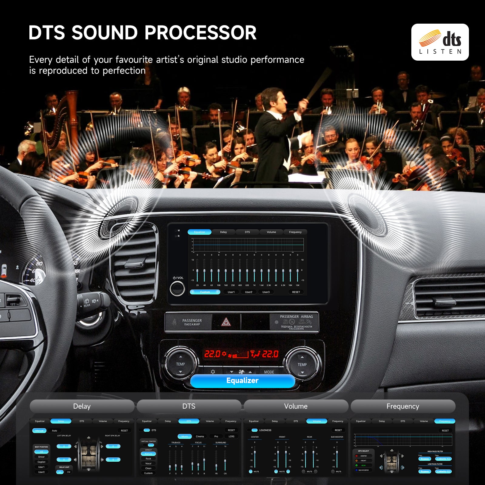 Dasaita Android 13 Car Stereo for Mitsubishi Outlander / Lancer / ASX / Pajero (2007–2019) – Wireless CarPlay & Android Auto, 7” QLED, Knob Control, Rockford & OEM Camera Compatible