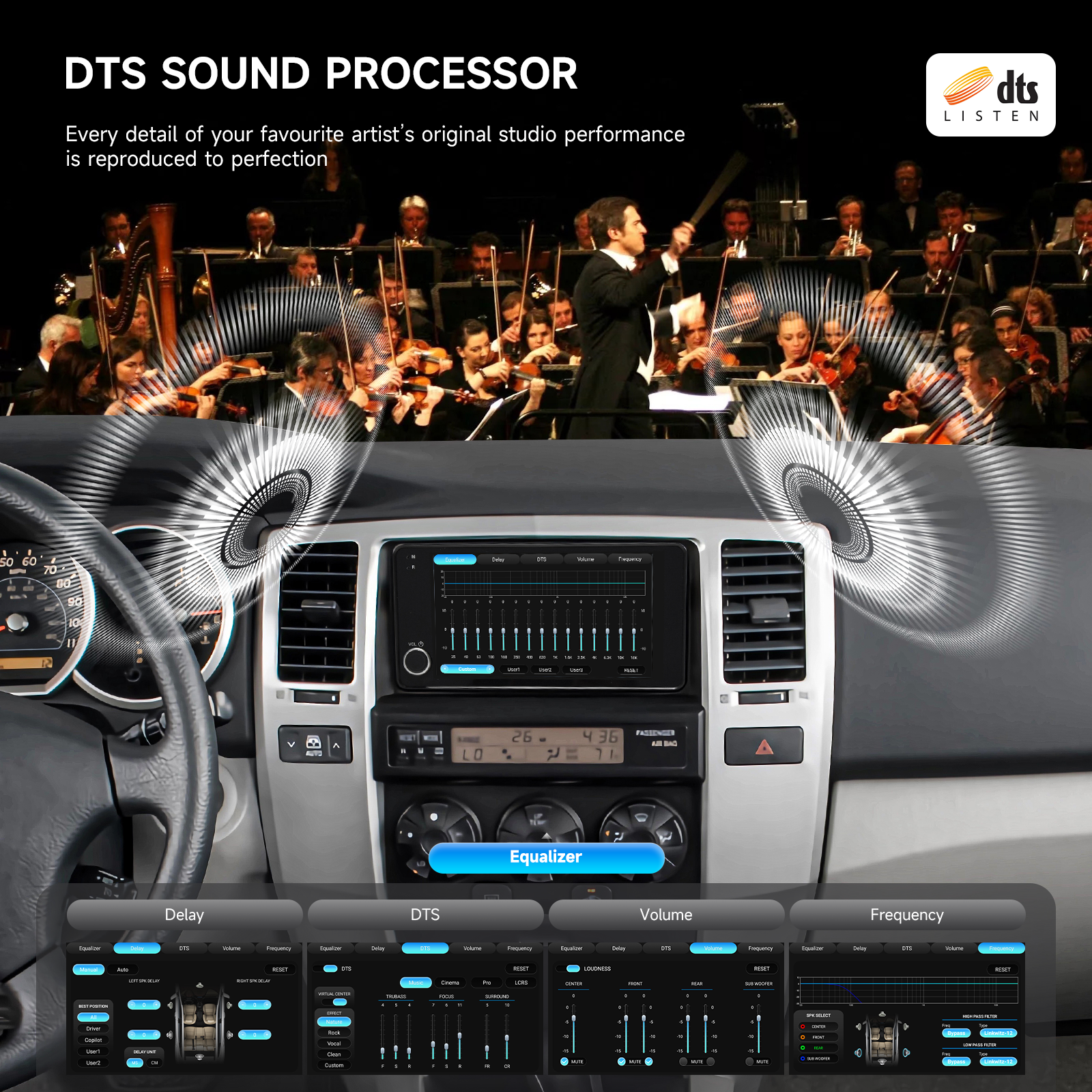 Dasaita OEM Style Double Din Android 13 Radio for Toyota Highlander / 4Runner / FJ Cruiser / RAV4 – Plug & Play, Physical Knobs, Wireless CarPlay & Android Auto