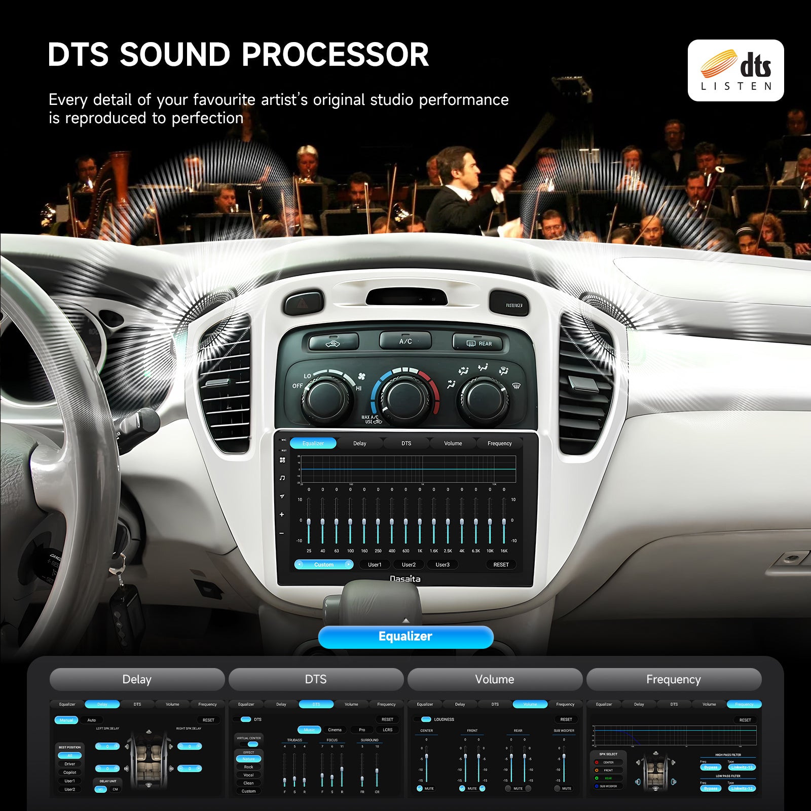 Dasaita Android13 Car Stereo for Toyota Highlander 2000-2006 Wireless Carplay & Android Auto Car Radio | Qualcomm 665 | 9" QLED Screen | Wifi+4G LTE | 6G+64G | DTS|GPS Navigation Head Unit | Optical Output