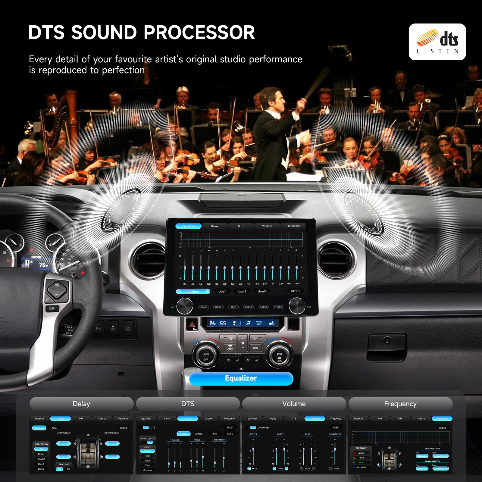 Dasaita 10.2" Universal Double Din Car Stereo with Rotary Knobs | Wireless CarPlay Android Auto | Android 13 Head Unit | QLED Touchscreen | GPS Navigation | 6G+64G/8G+256G | DTS Audio