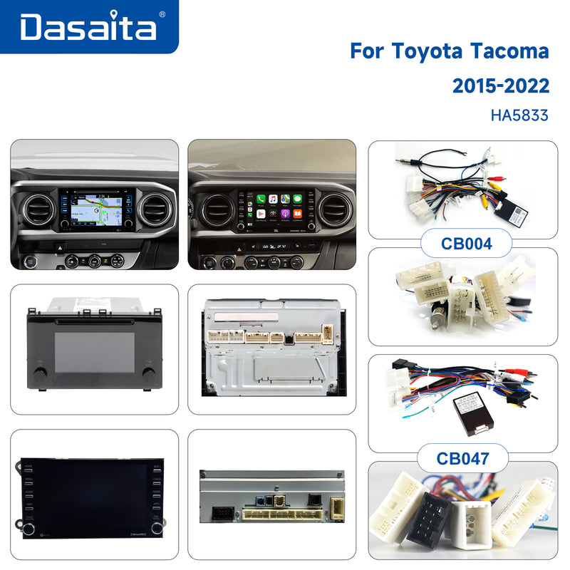 Dasaita Android 12 Car Stereo for Toyota Tacoma 2015-2022 Wireless Carplay & Android Auto Car Radio|Qualcomm 665|10.2" QLED Screen|Wifi+4G LTE|8+256G|DSP Head Unit|Optical Output