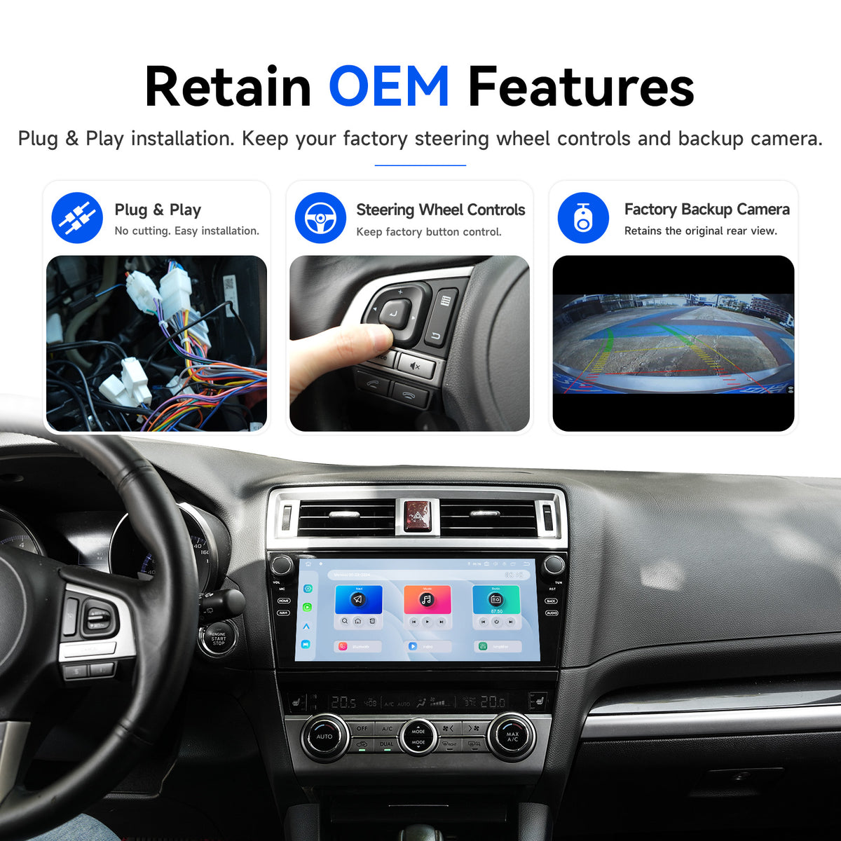 Dasaita Android 13 10.33″ for Subaru Outback & Legacy (2015-2019) QLED Factory Style Head Unit | Octa-Core 8+128GB | Wireless CarPlay/Android Auto | Hi-Fi Audio & Physical Knob | Plug & Play Upgrade