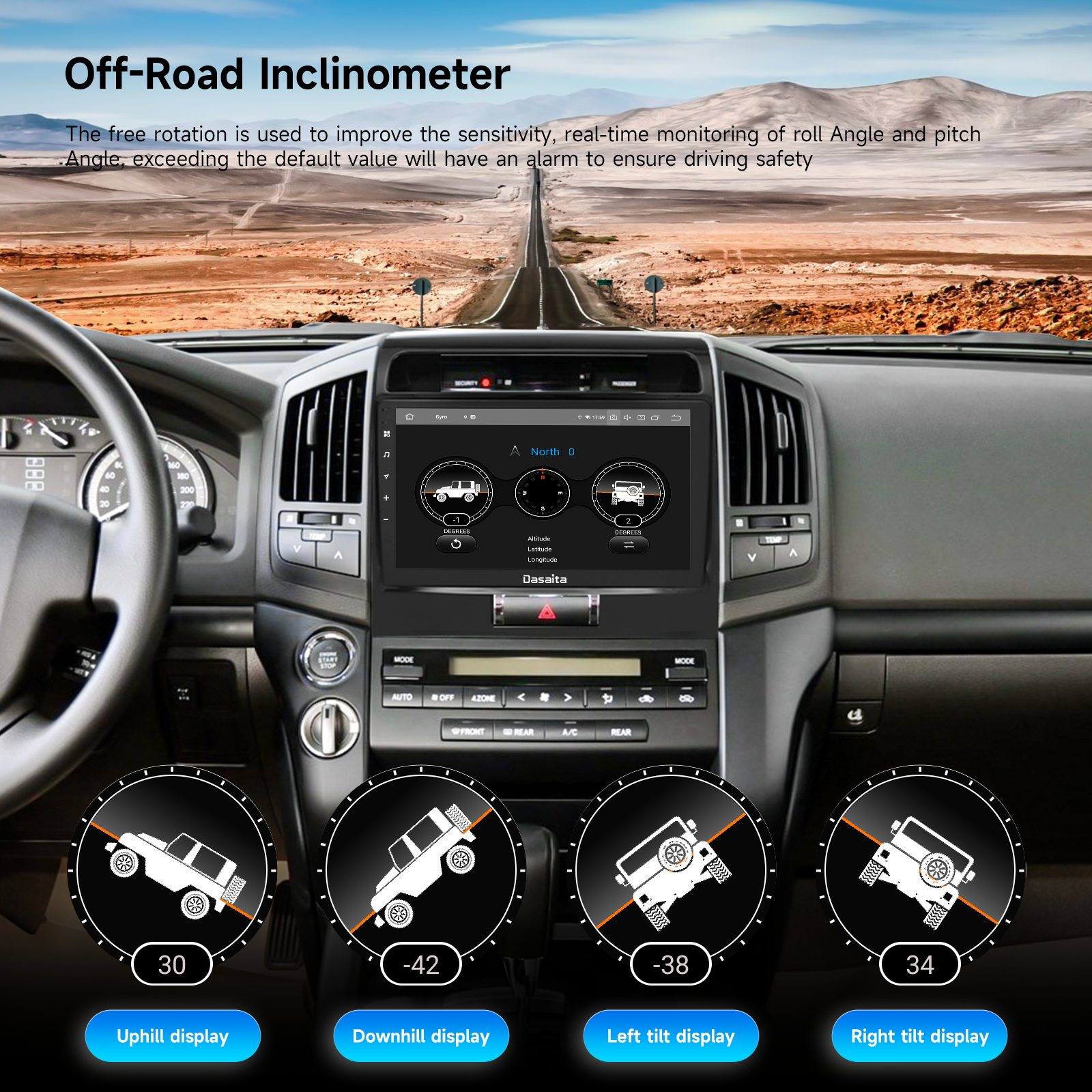 Dasaita Android13 Car Stereo for Toyota Land Cruiser 2008-2015 Wireless Carplay & Android Auto Car Radio | Qualcomm 665 | 10.2" QLED Screen | Wifi+4G LTE | 6G+64G | DTS|GPS Navigation Head Unit | Optical Output