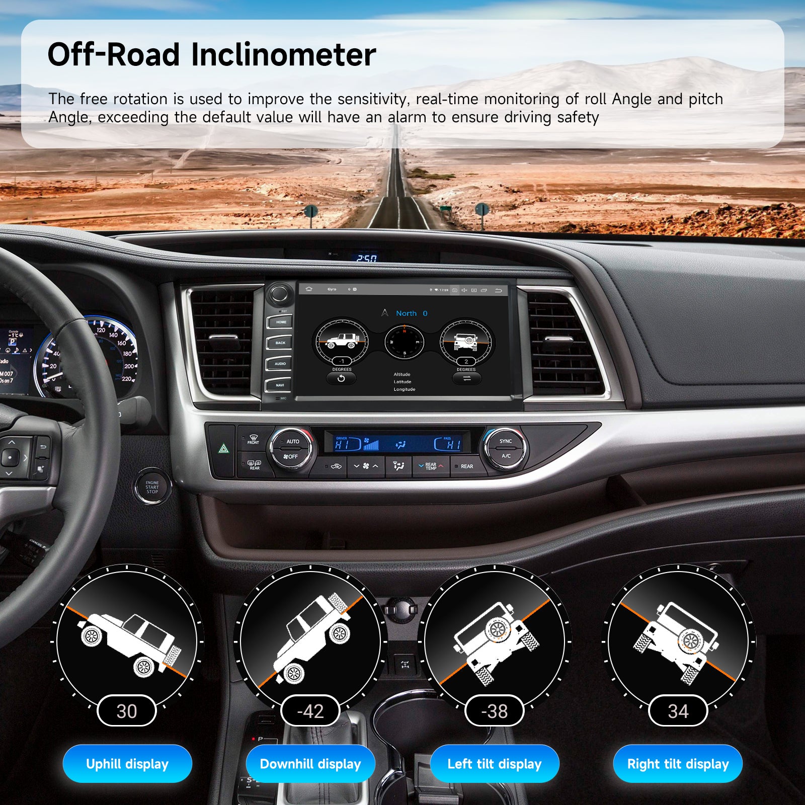 Dasaita 10.2″ Android 13 Car Stereo for Toyota Highlander 2015-2016-2017-2018-2019, Plug & Play Radio with Wireless Apple CarPlay & Android Auto, Qualcomm 665 6+64/8+256GB, TDA7808 Amp, Retains OEM Features