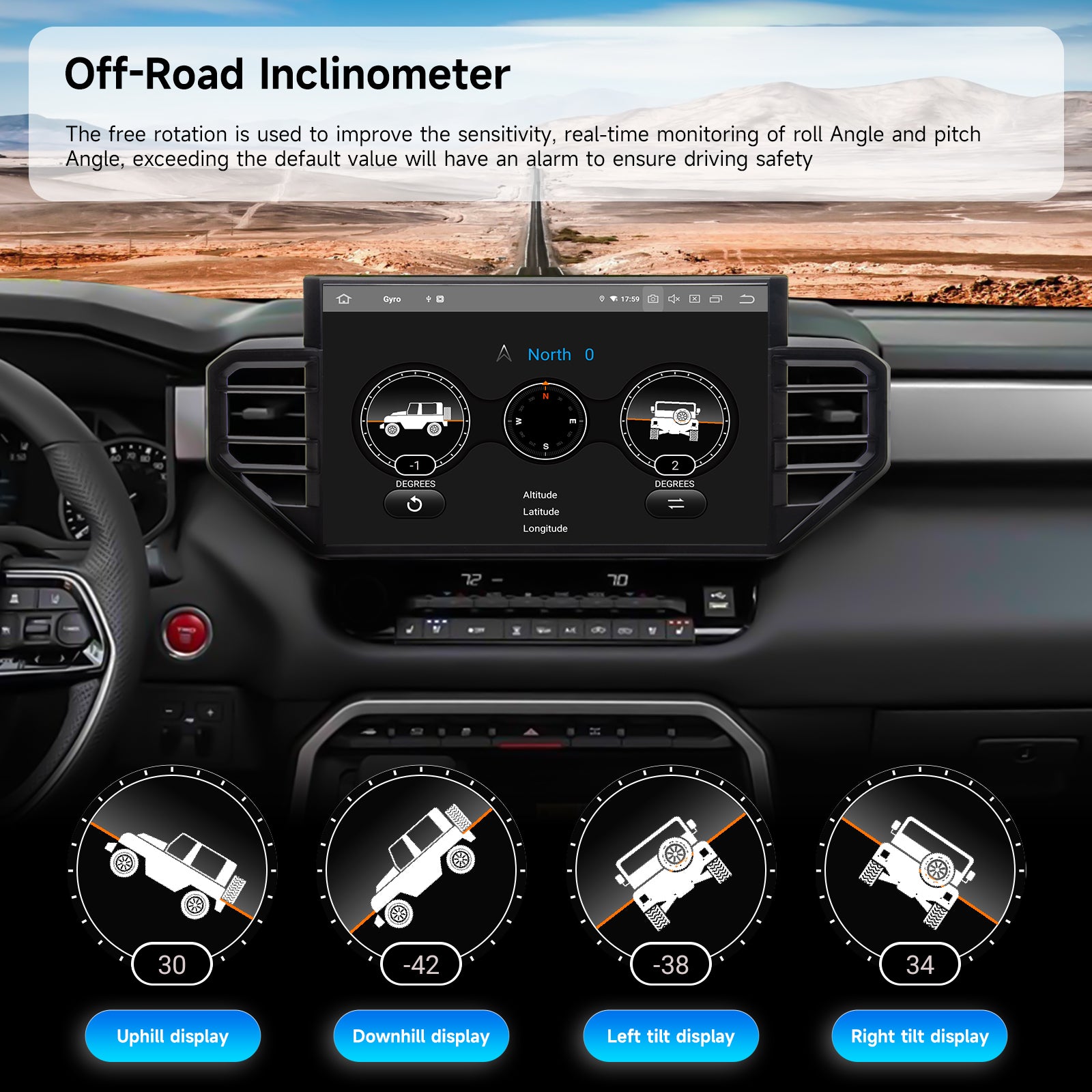 Dasaita for 2022-2025 Toyota Tundra Android 13 Car Stereo | Wireless CarPlay & 14" QLED Touchscreen | 4G LTE & 8GB RAM for Off-Road Audio|AHD Camera