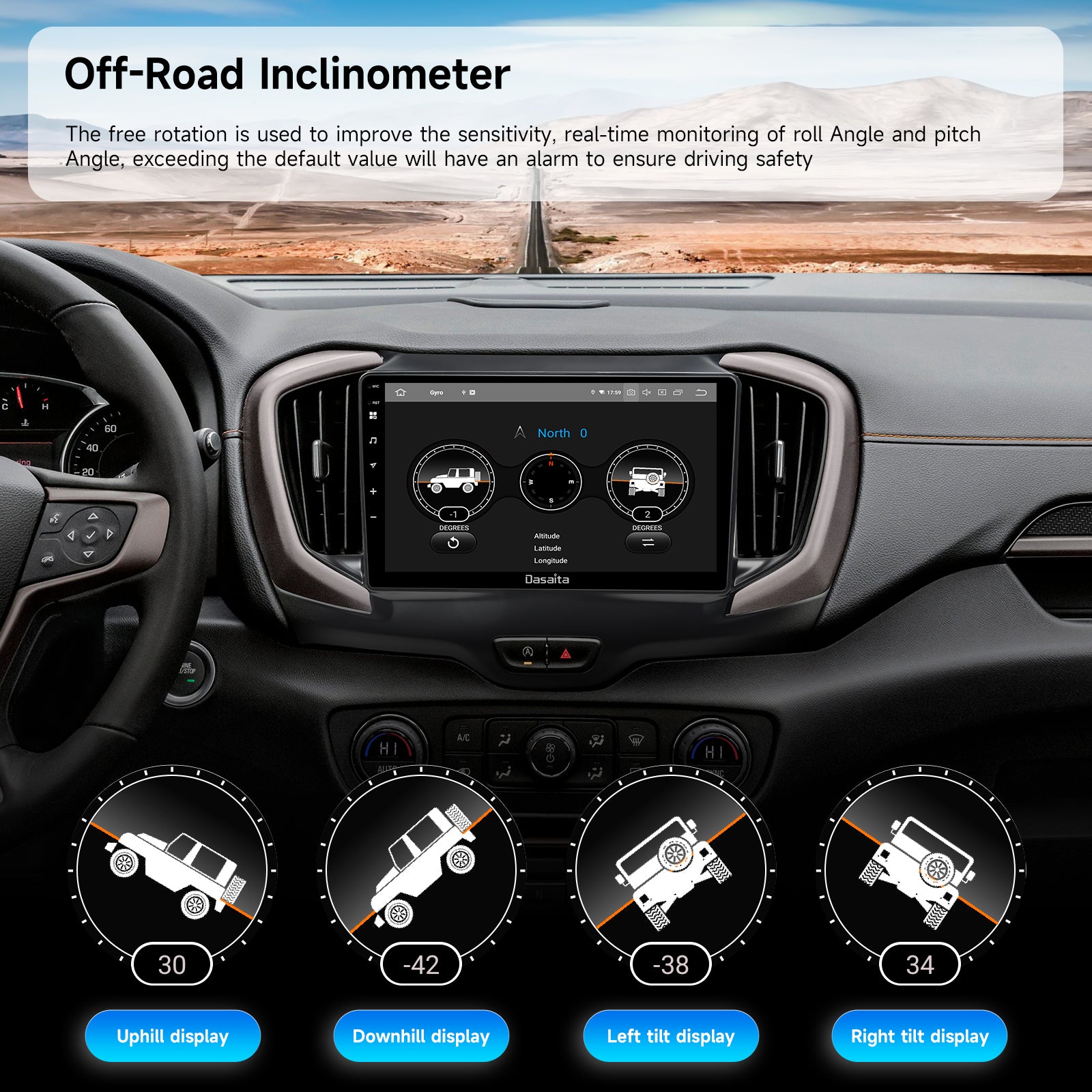 Dasaita Android13 Car Stereo for GMC Terrain 2018-2024 Wireless Carplay & Android Auto Car Radio| Qualcomm 665 | 9" QLED Screen | Wifi+4G LTE |6G+64G|DTS|GPS Navigation Head Unit| Optical Output