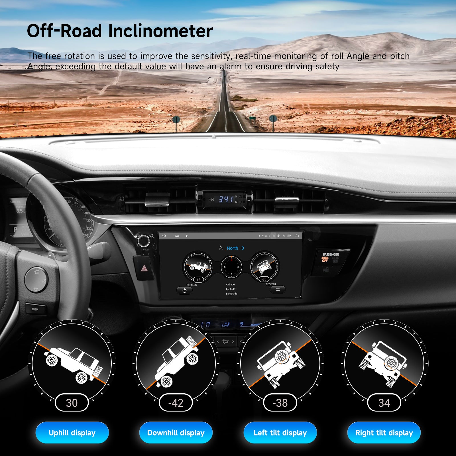 Dasaita Android 13 Car Stereo for Toyota Corolla 2014-2016 with Wireless CarPlay Android Auto 10.2 10.33 Inch Touchscreen GPS Navigation Bluetooth