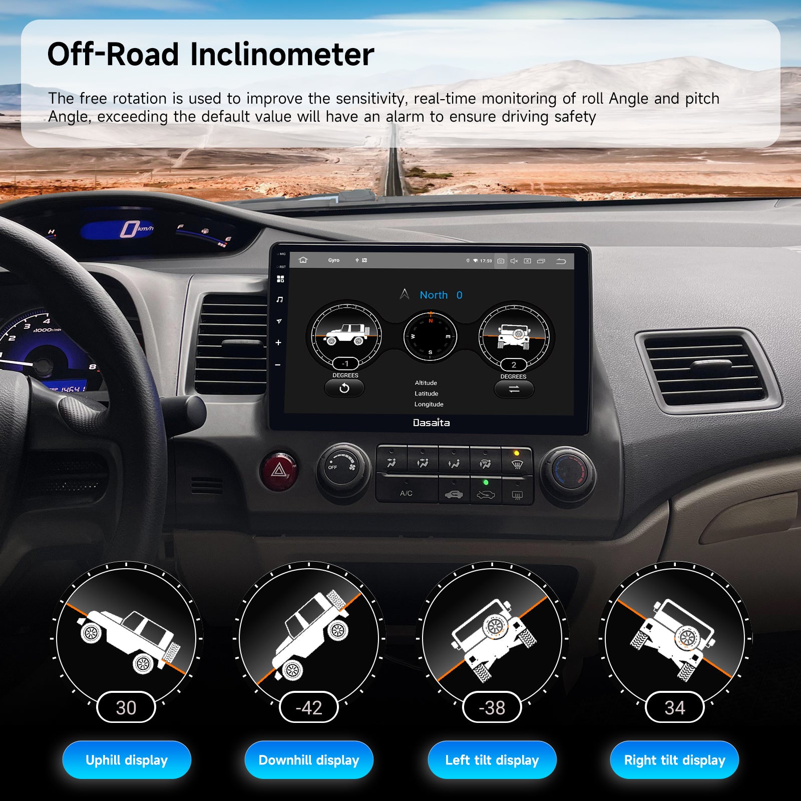 Dasaita Android13 Car Stereo for Honda Civic 2006-2011 Wireless Carplay & Android Auto Car Radio| Qualcomm 665 | 10.2" QLED Screen | Wifi+4G LTE |6G+64G|DTS|GPS Navigation Head Unit| Optical Output