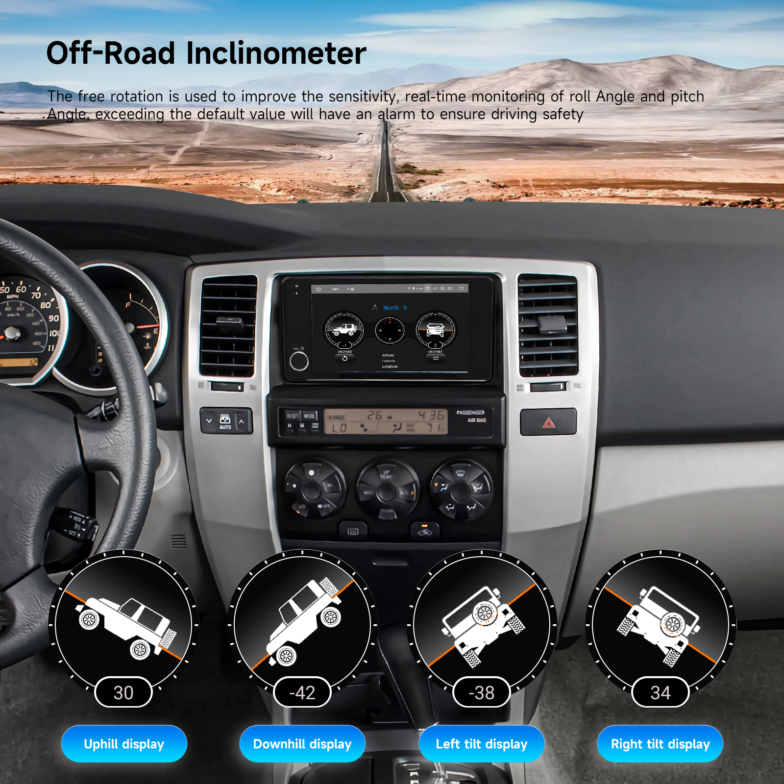 Dasaita OEM Style Double Din Android 13 Radio for Toyota Highlander / 4Runner / FJ Cruiser / RAV4 – Plug & Play, Physical Knobs, Wireless CarPlay & Android Auto