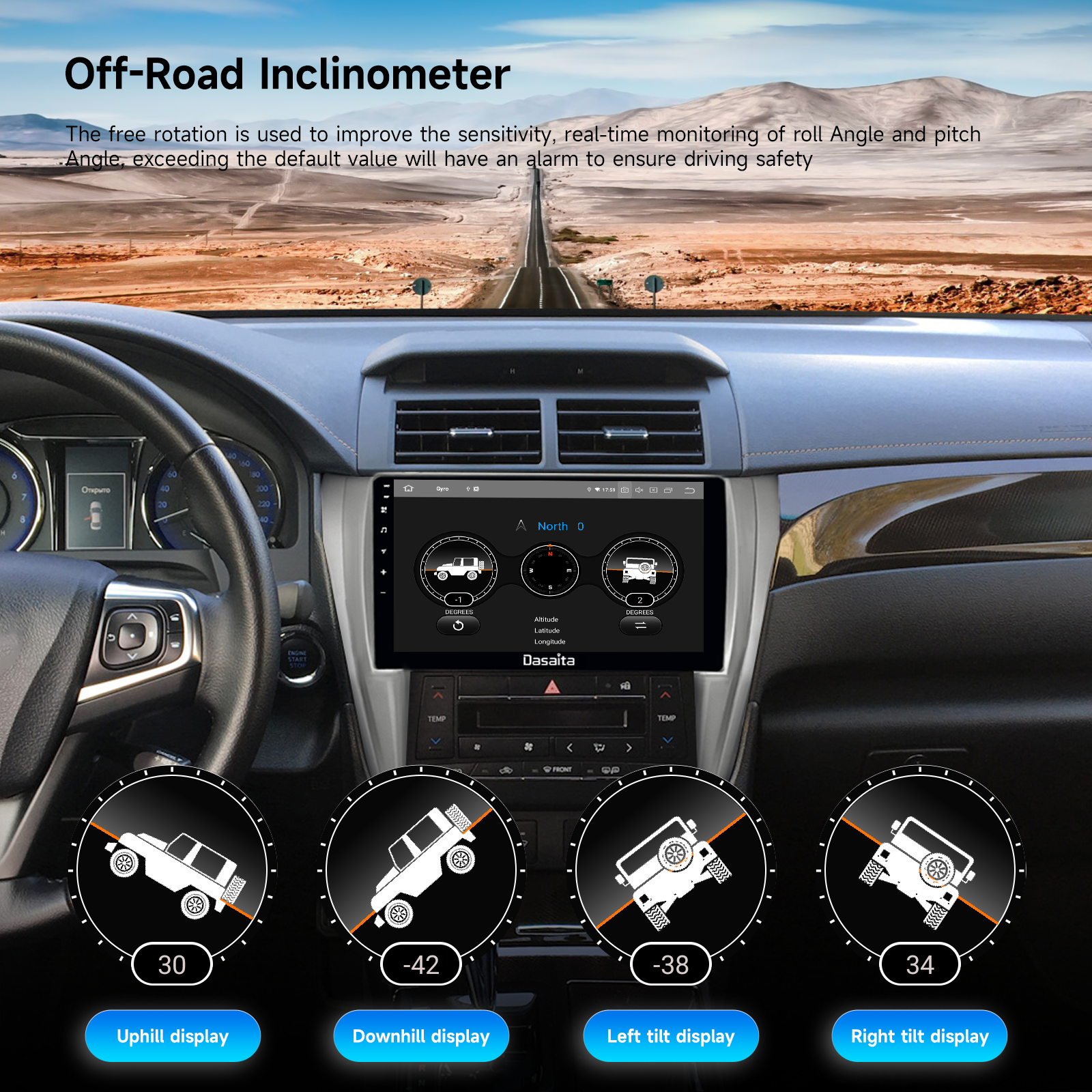 Dasaita Android13 Car Stereo for Toyota Camry 2015-2017 Wireless Carplay & Android Auto Car Radio | Qualcomm 665 | 10.2" QLED Screen | Wifi+4G LTE | 6G+64G| DTS|GPS Navigation Head Unit | Optical Output