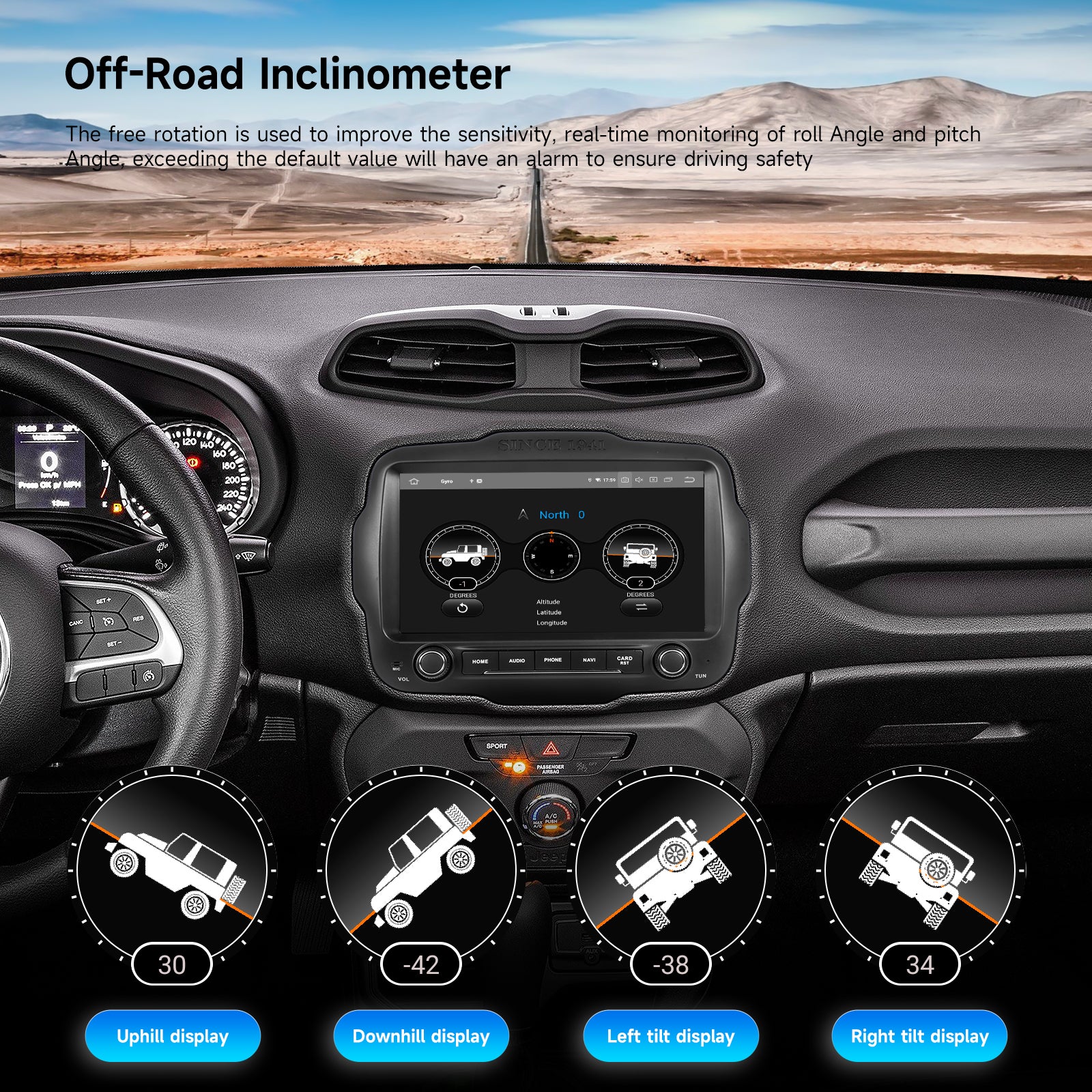 Dasaita Android13 Car Stereo for Jeep Renegade 2015-2022 Wireless Carplay & Android Auto Car Radio| Qualcomm 665 | 9" QLED Screen | Wifi+4G LTE |8G+256G|DTS|GPS Navigation Head Unit| Optical Output