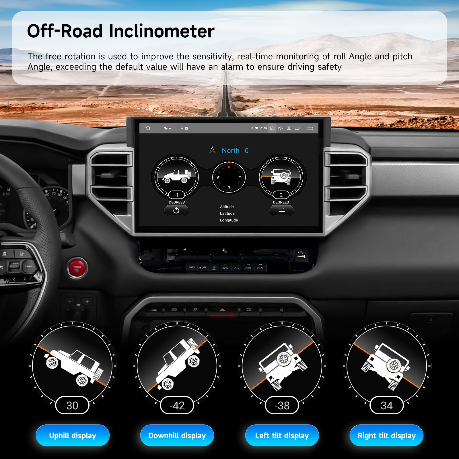 Dasaita for 2022-2025 Toyota Tundra Android 13 Car Stereo | Wireless CarPlay & 14" QLED Touchscreen | 4G LTE & 8GB RAM for Off-Road Audio|AHD Camera