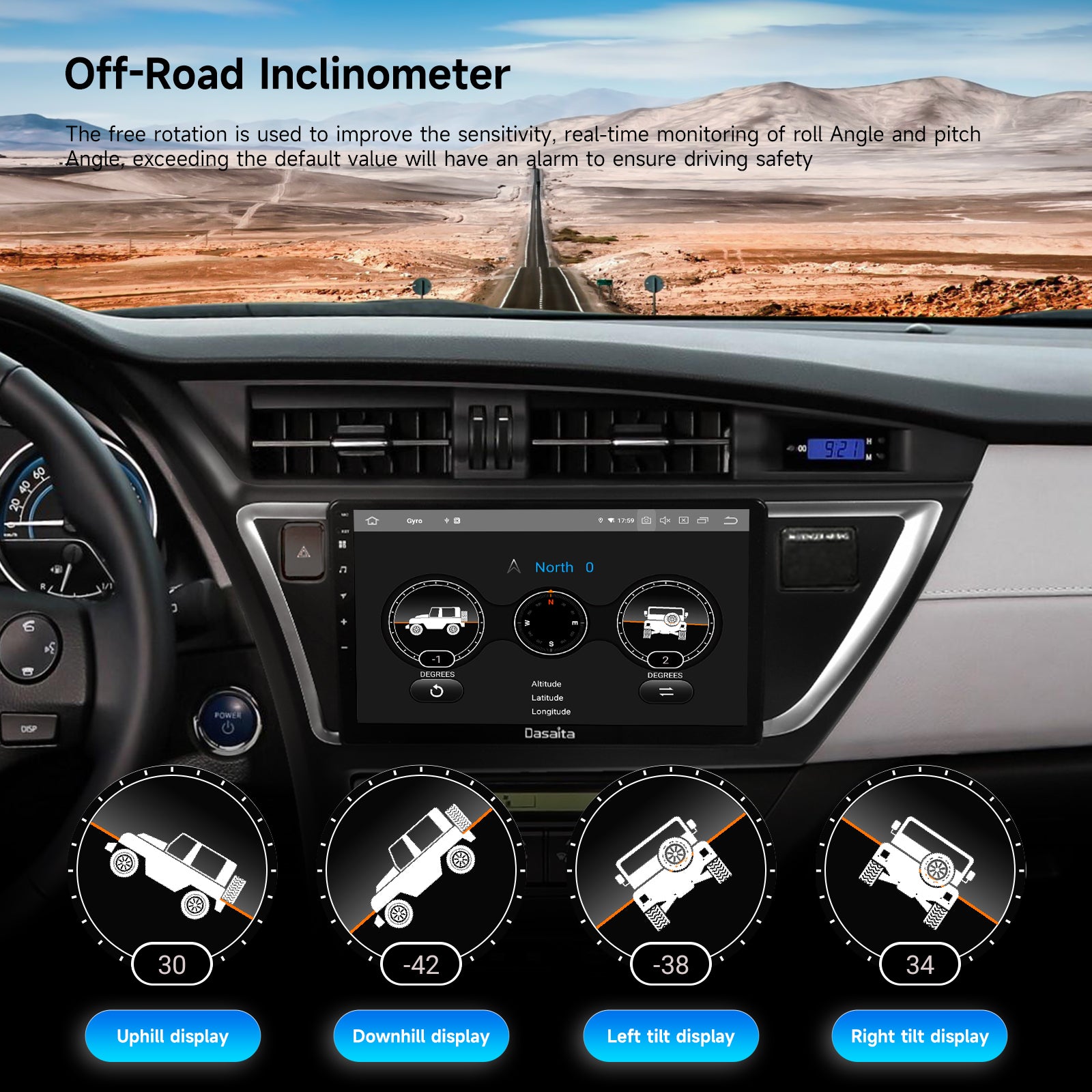 Dasaita for Toyota Auris Car Stereo 2013 2014 Android 13 Wireless CarPlay Android Auto 10.2 Inch Touchscreen GPS Navigation Head Unit