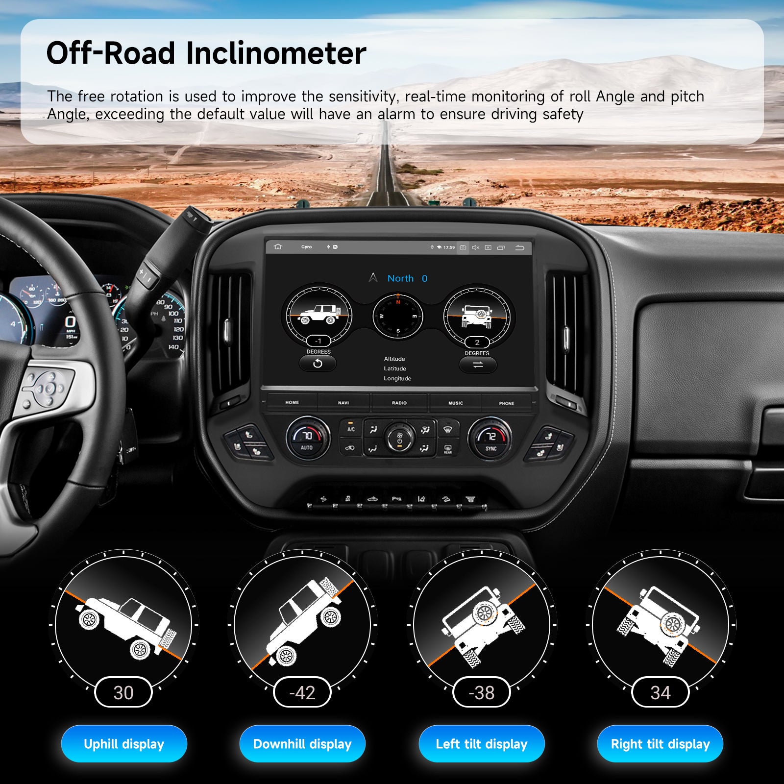 Dasaita Android13 Car Stereo for Chevrolet Silverado GMC Sierra 2014-2019 Wireless Carplay & Android Auto Car Radio | Qualcomm 665 | 13.3" 2K QLED Screen | Wifi+4G LTE |8G+256G | DTS|GPS Navigation Head Unit | Optical Output