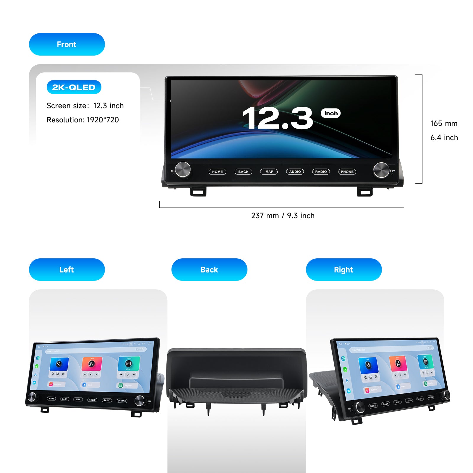 Dasaita Android 13 Car Stereo for Honda Accord 10th Gen 2018 2019 2020 2021 | Wireless CarPlay & Android Auto | Knob Volume Control | Plug and Play | Steering Wheel Control | Multi-View Backup Camera | Qualcomm 665 | 12.3" 2K QLED | 6G+64G | DTS | 4G LTE