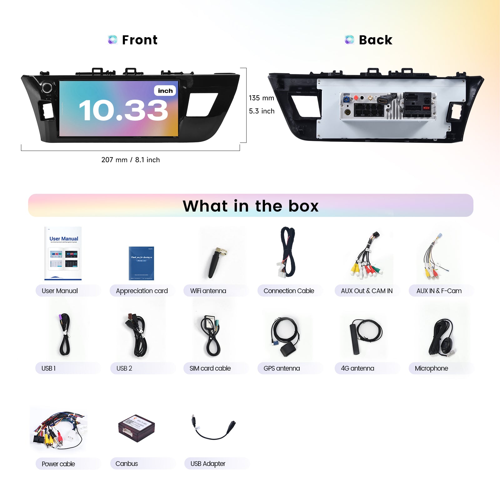 Dasaita Vivid13 Car Stereo for Toyota Corolla 2014-2016 LHD Wireless Carplay & Android Auto Car Radio | Qualcomm 665 | 10.33" QLED Screen | Wifi+4G LTE | 8G+256G | DTS|GPS Navigation Head Unit | Optical Output