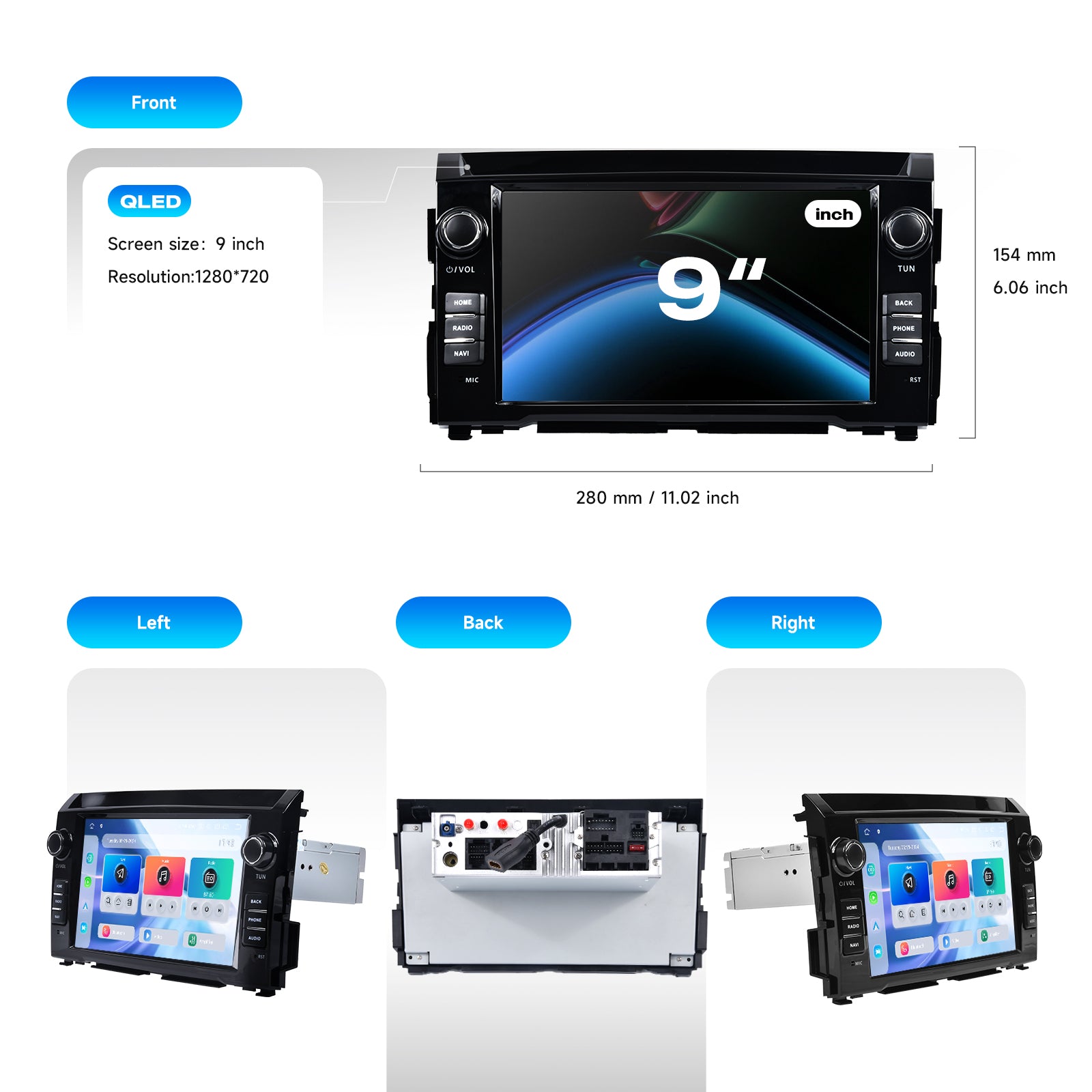 Dasaita Android13 Car Stereo for Nissan Titan 2016-2020 Wireless Carplay & Android Auto Car Radio|Qualcomm 665|9" QLED Screen|Wifi+4G LTE|8G+256G|GPS Navigation Head unit|DTS|Optical Output